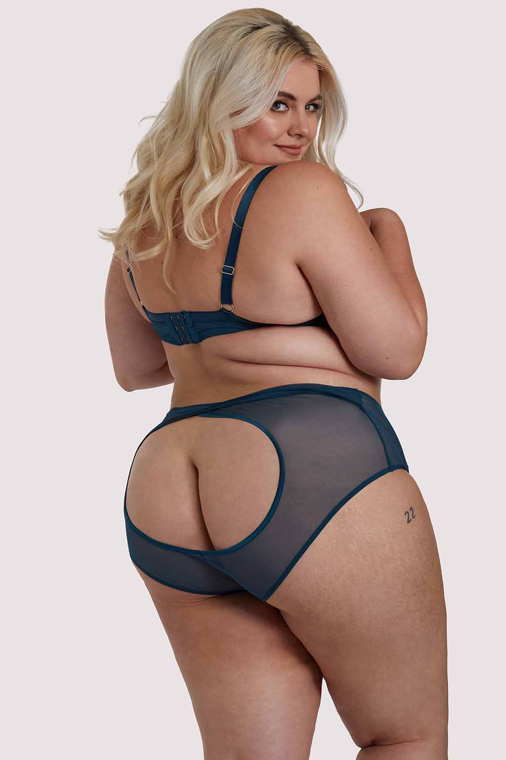 Firenza Strappy Teal Bra - Image 13