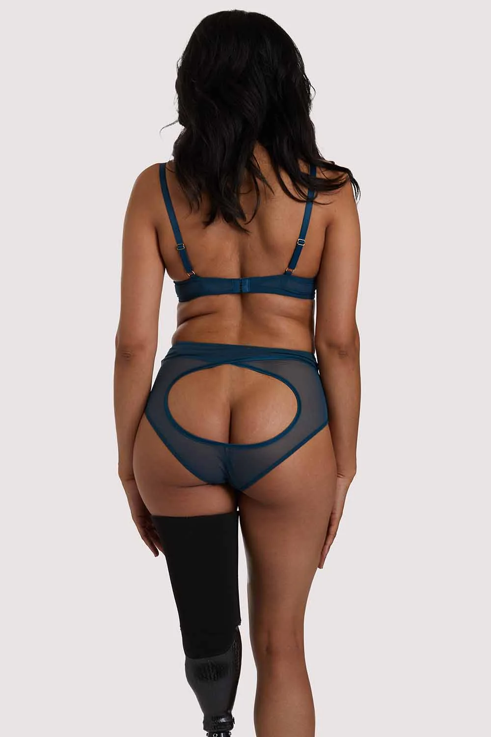 Firenza Strappy Teal Bra - Image 8