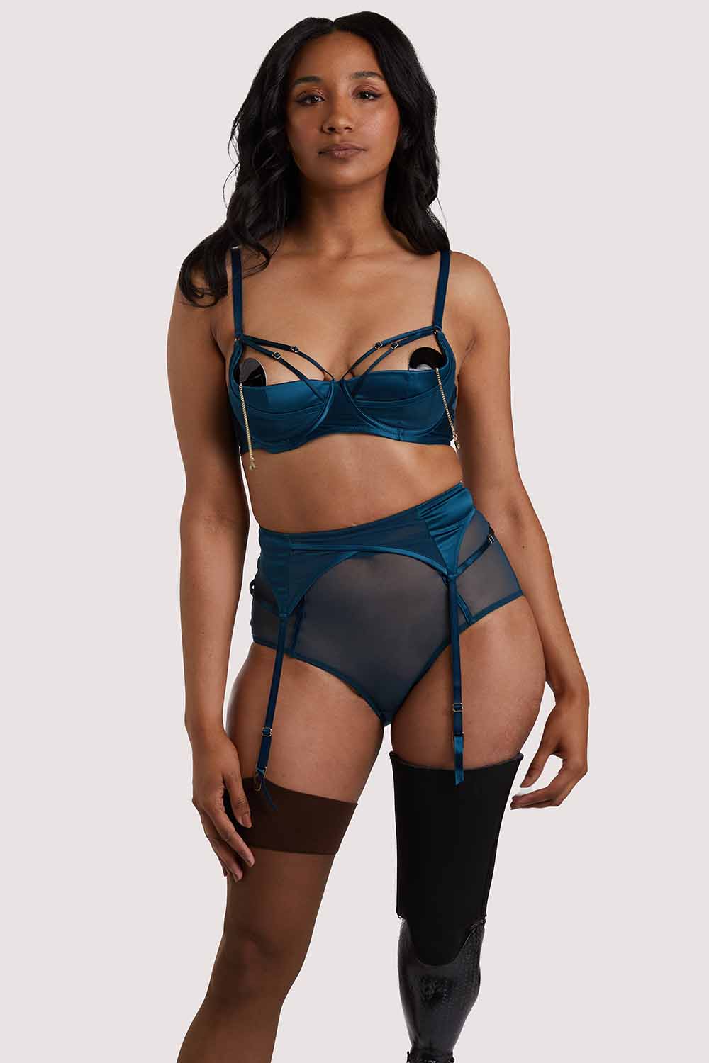 Firenza Strappy Teal Suspender - Image 11