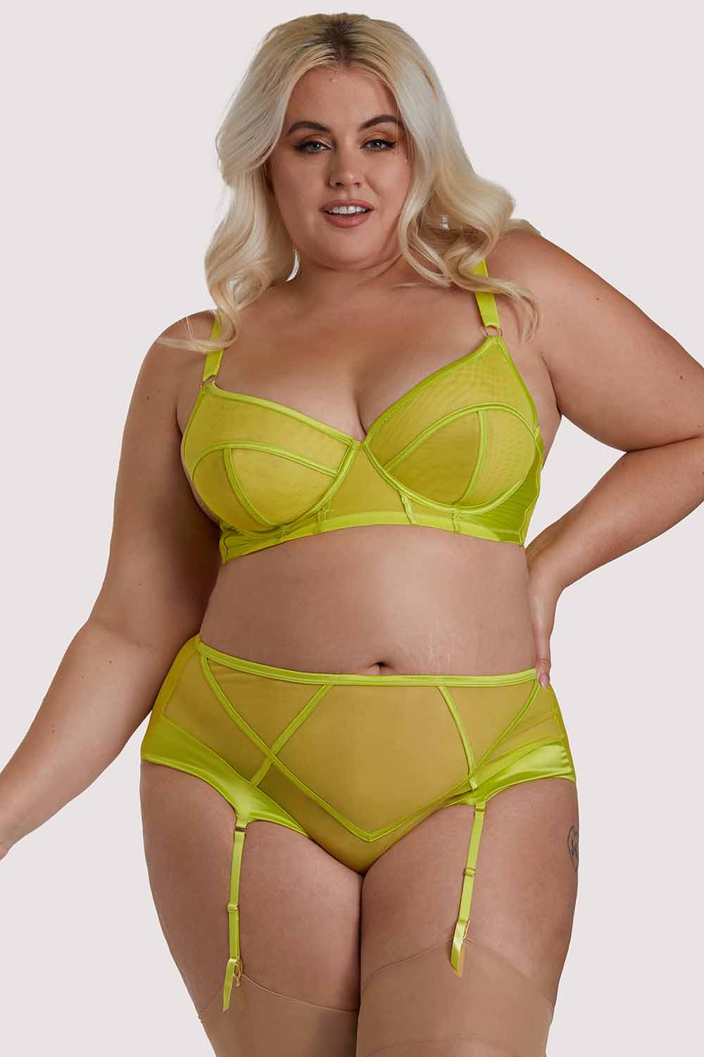 Nahli Highwaist Lime Suspender Brief - Image 6