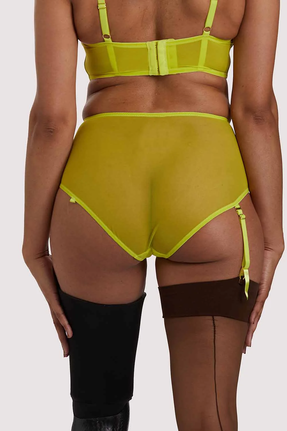 Nahli Highwaist Lime Suspender Brief - Image 8