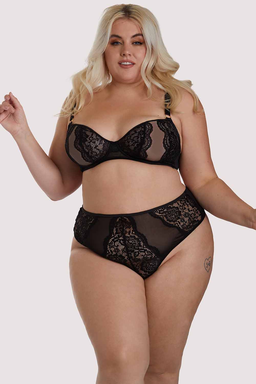 Suede Lace Black Bra - Image 4