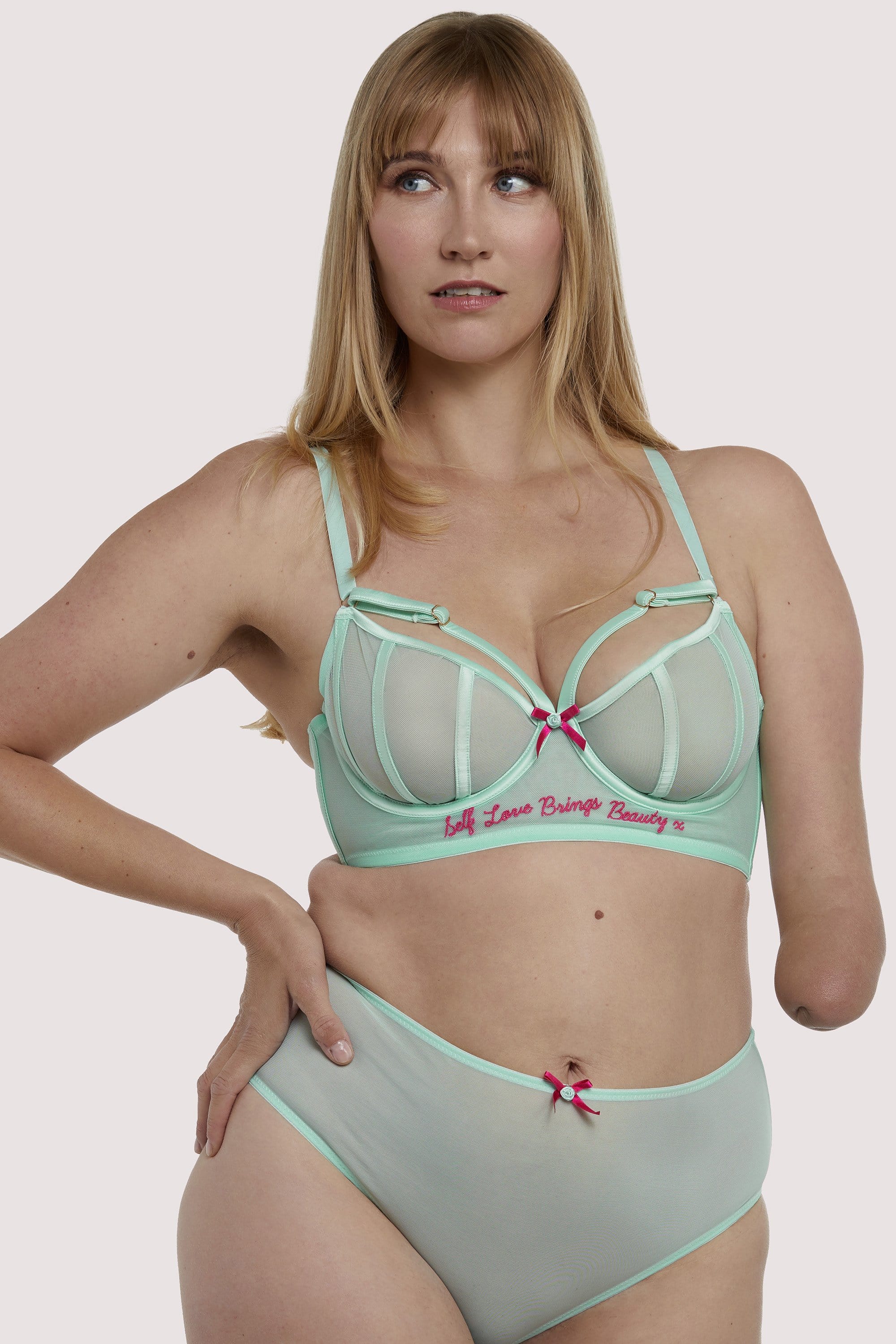 Longline Self Love Mint Fuller Bust Bra - Image 2