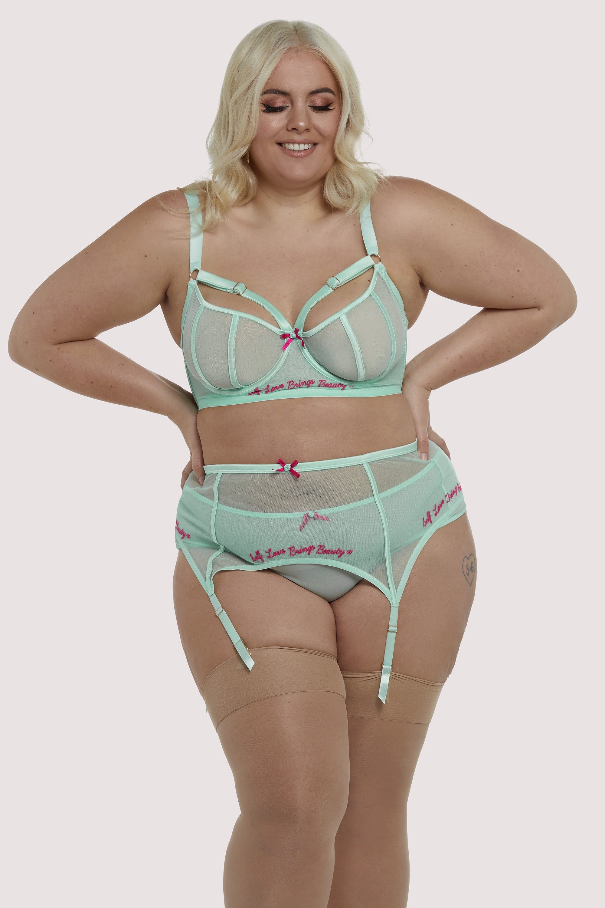 Self Love Mint Curve Suspender Belt - Image 2