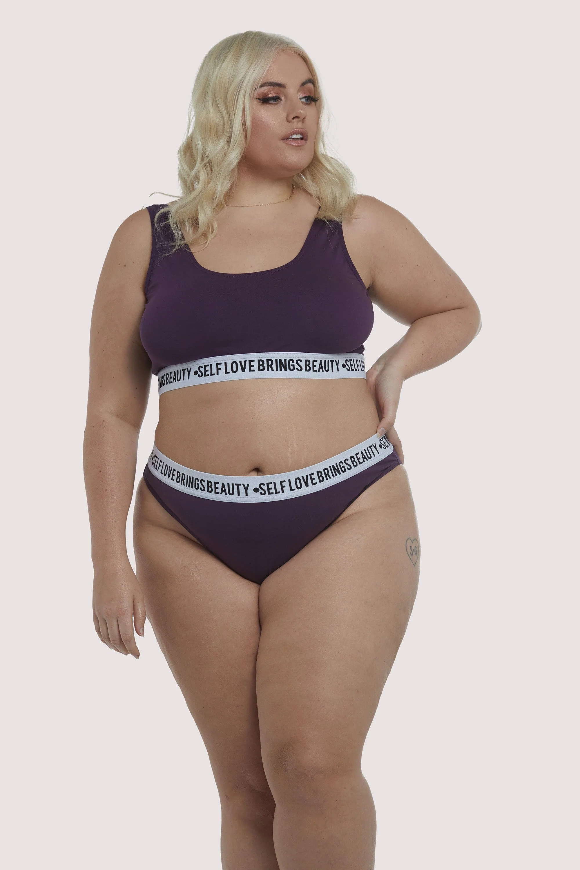 Felicity Hayward Self Love Purple Curve Crop top - Image 2