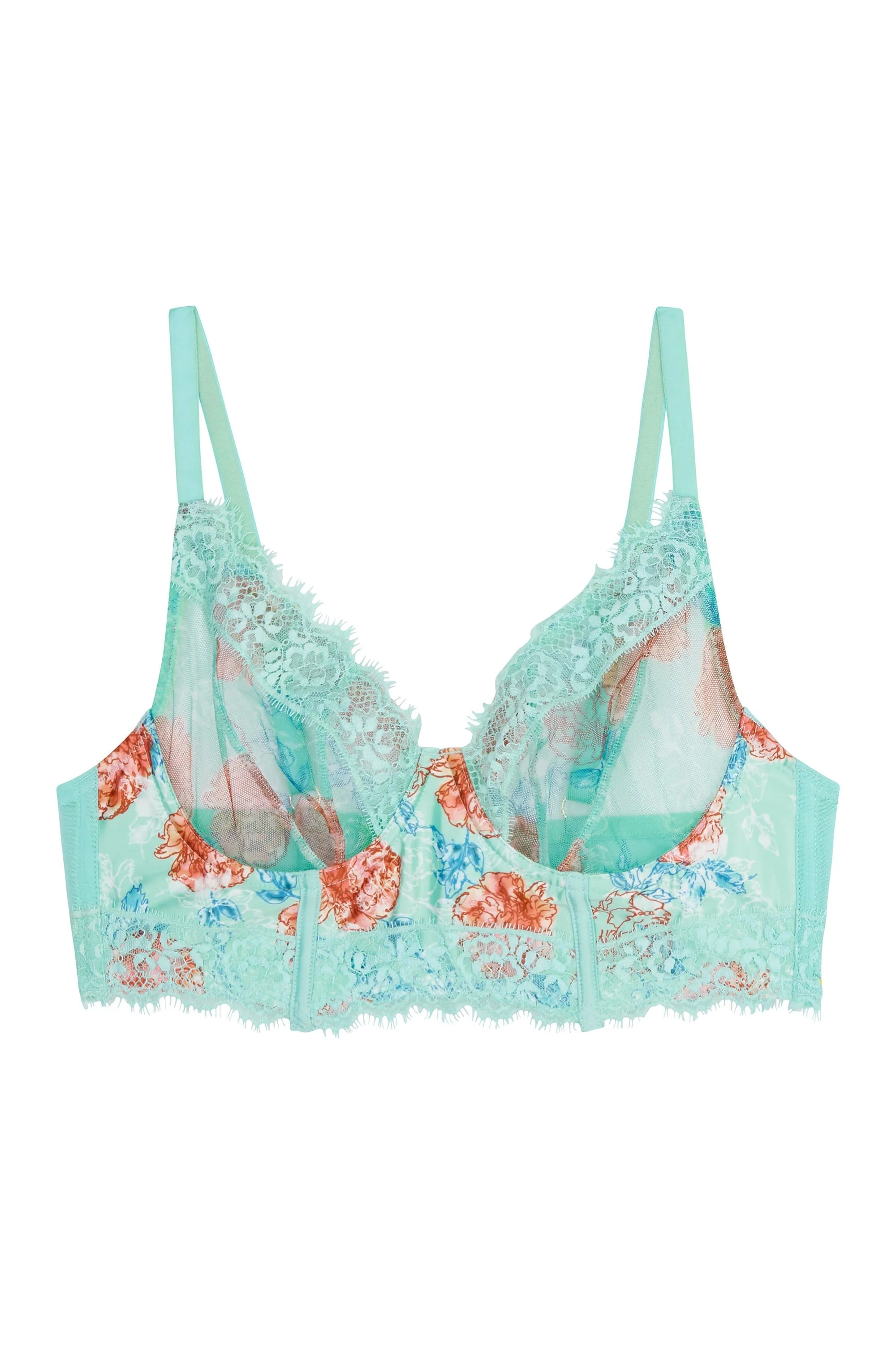 Sabey Mint Floral Longline Curve Bra - Image 4