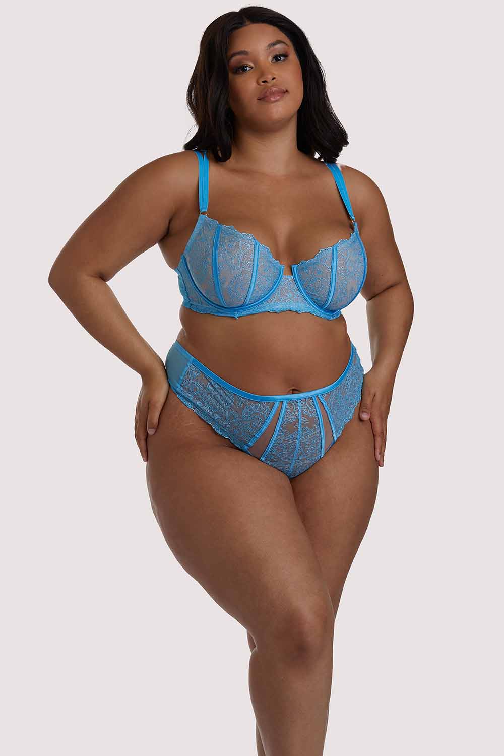 Peyton Blue Embroidery Bra - Image 2
