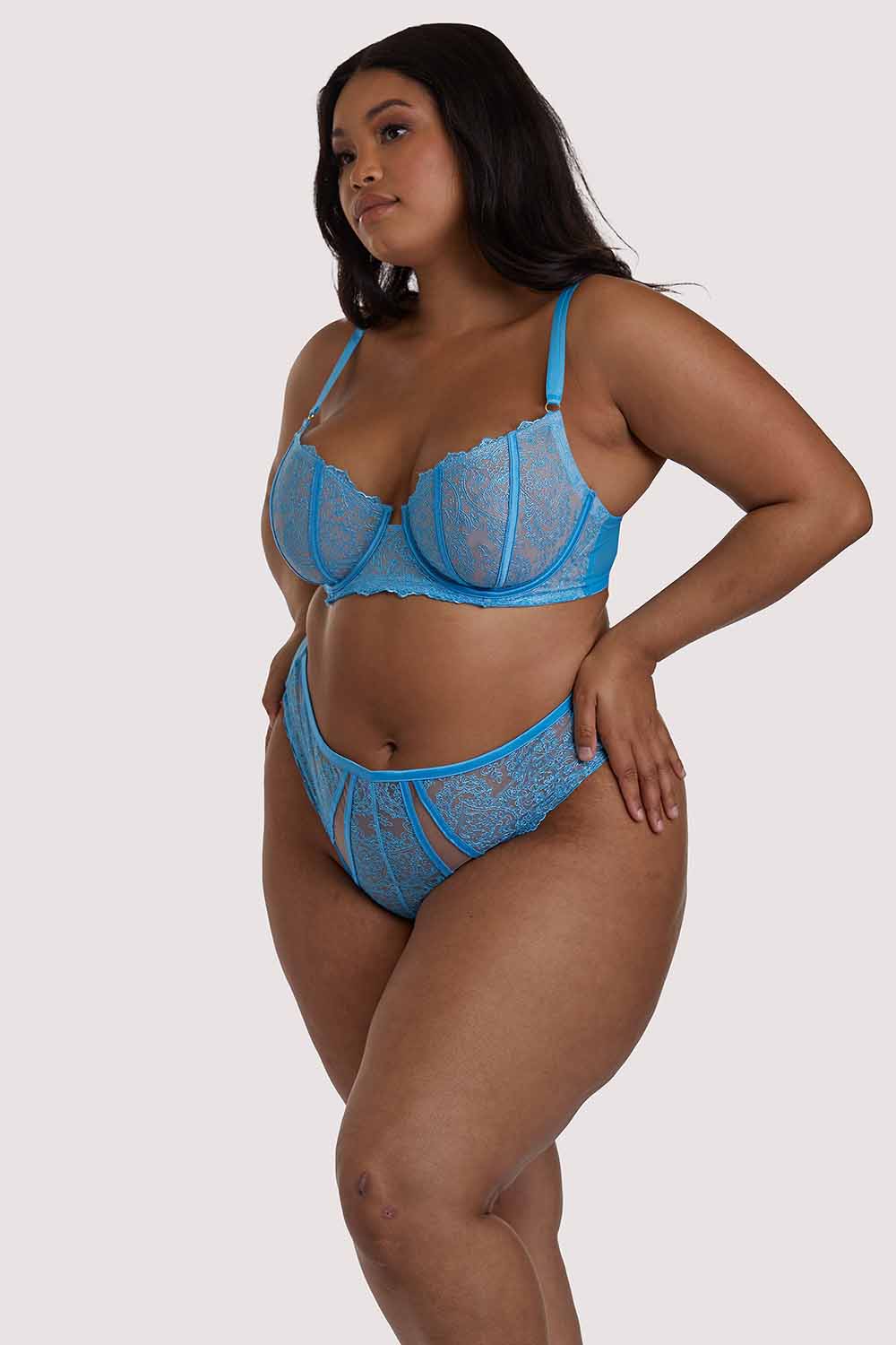 Peyton Blue Embroidery Bra - Image 4