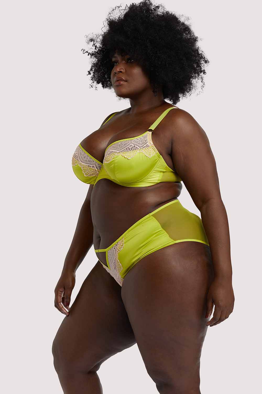 Vivi Chartreuse Plunge Bra - Image 3