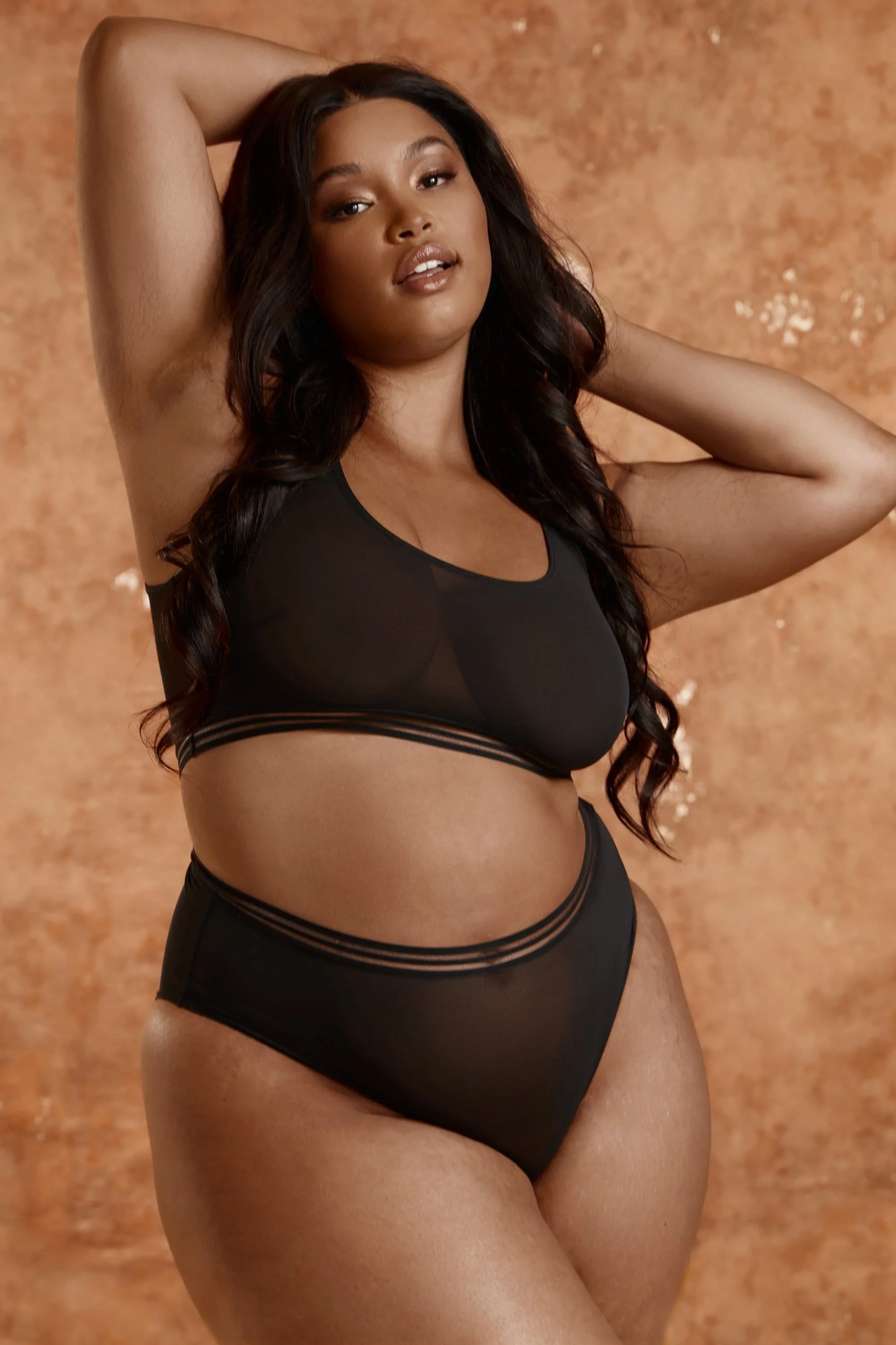 Chelsea Black Mesh Crop Top - Image 2