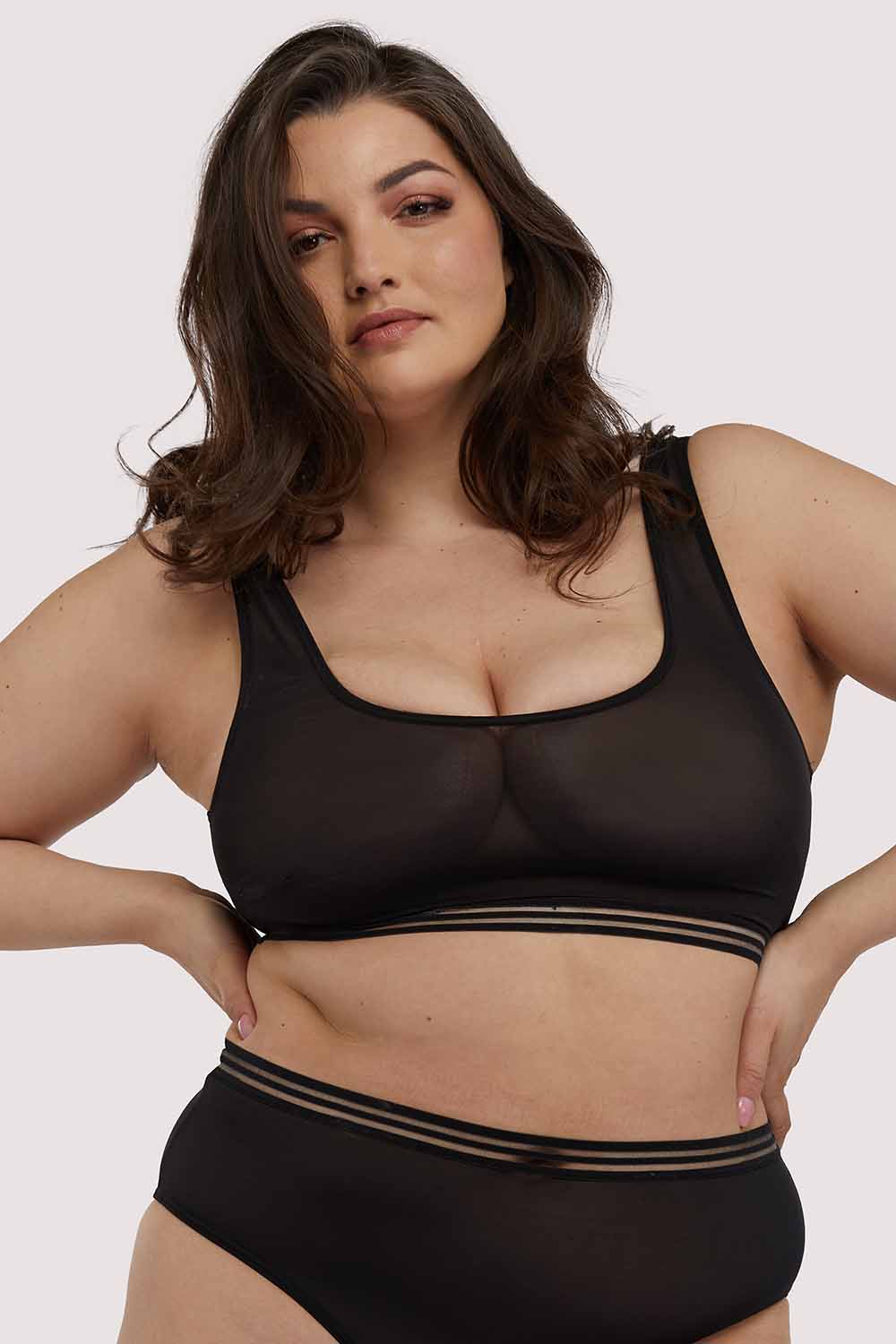 Chelsea Black Mesh Crop Top - Image 4