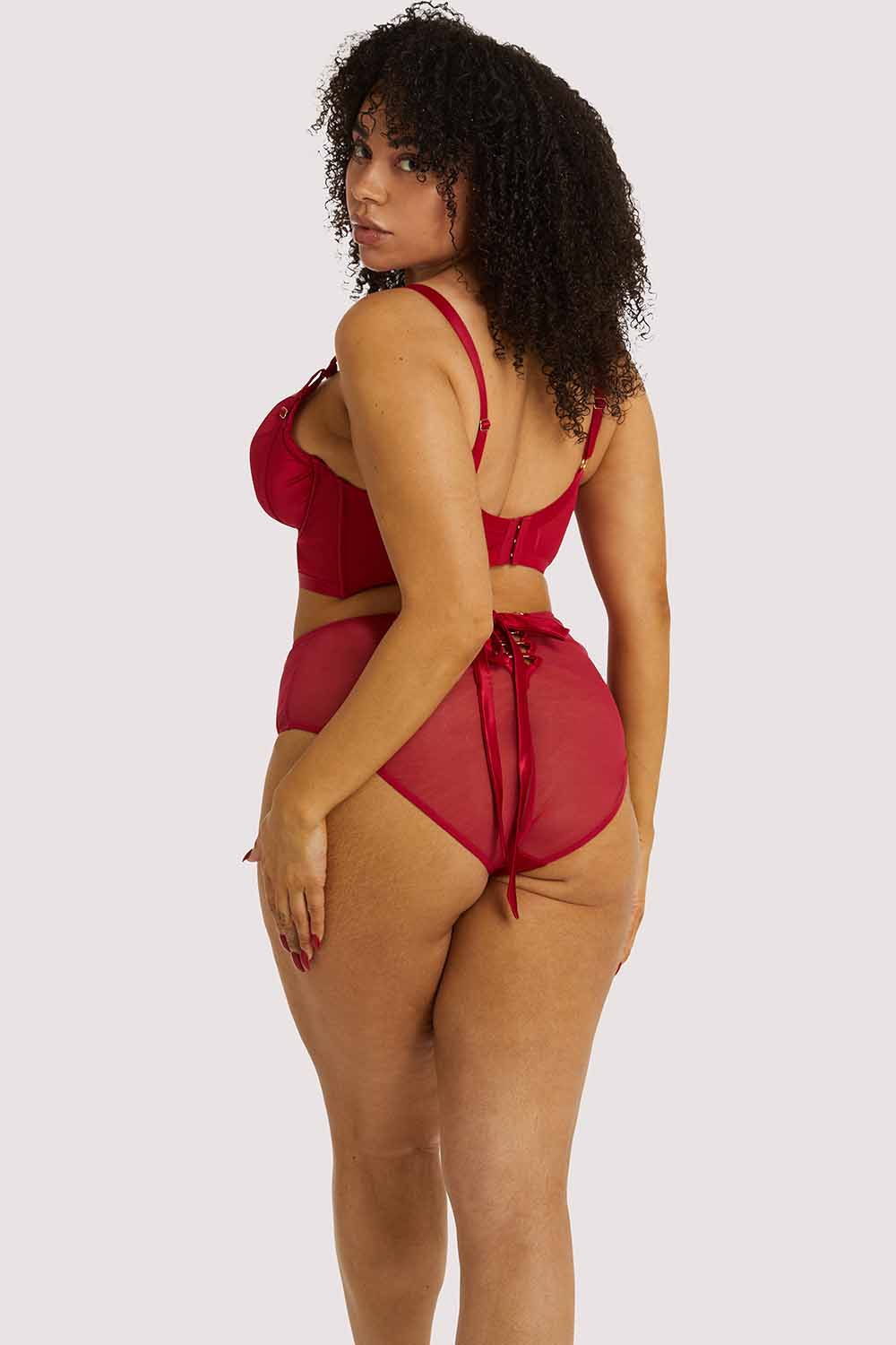 Aysha Red High Waisted Brief - Image 3