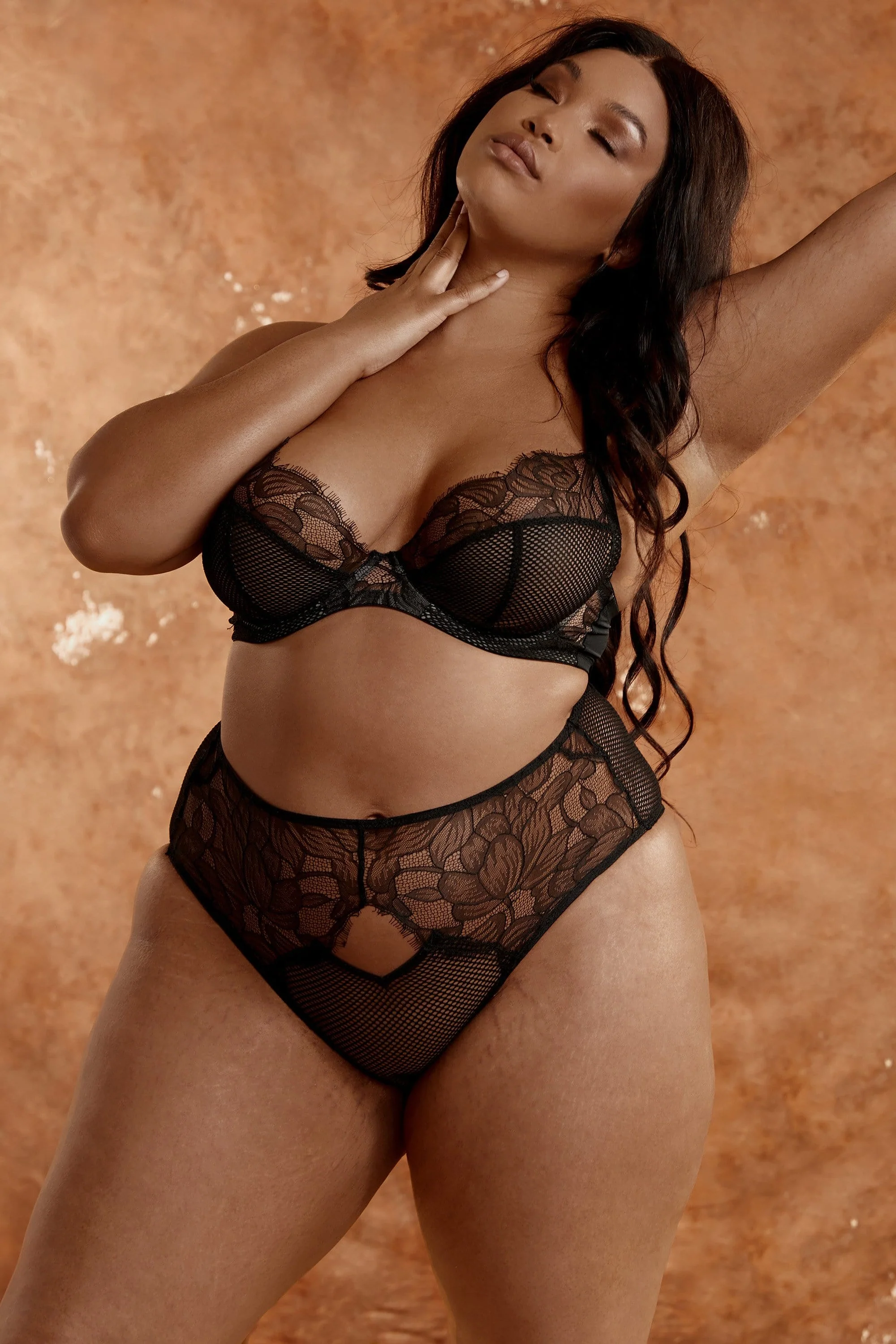 Khloe Black Floral Highwaist Brief - Image 2