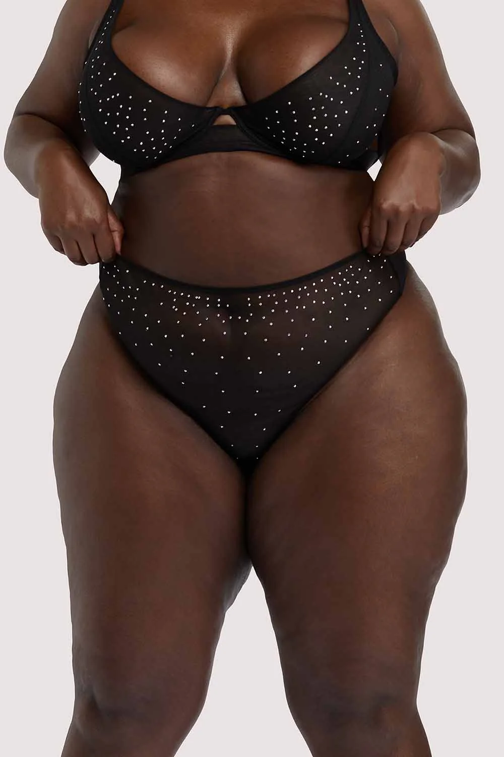 Lydia Black Diamante Highwaist Thong - Image 4