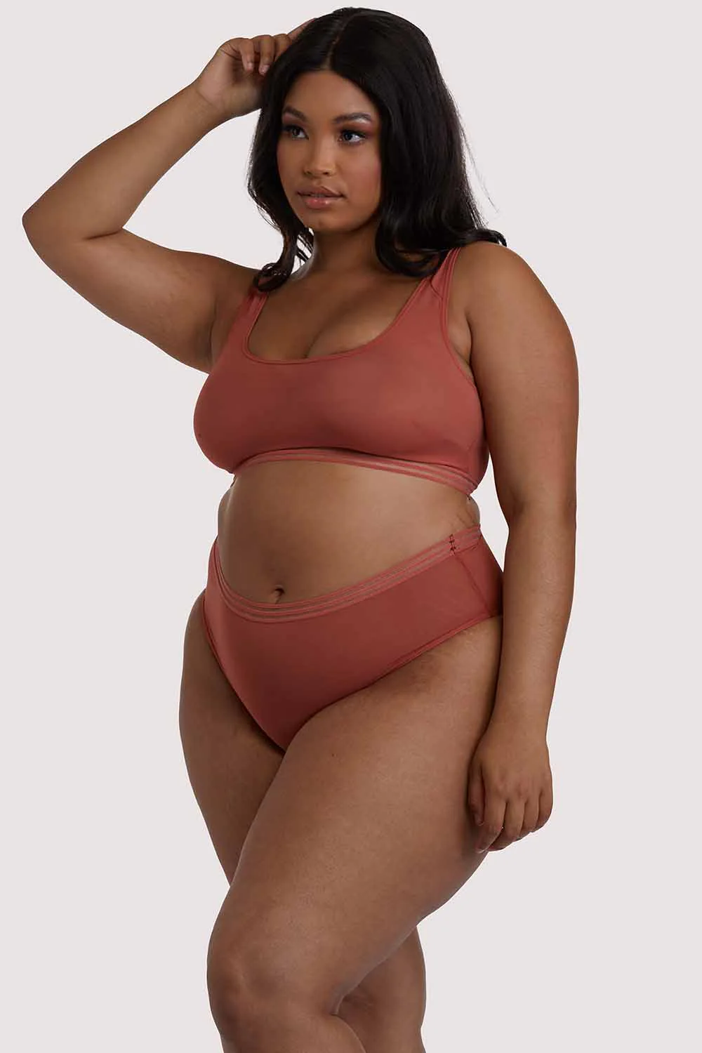 Chelsea Cinnamon Mesh Highwaist Brief - Image 6