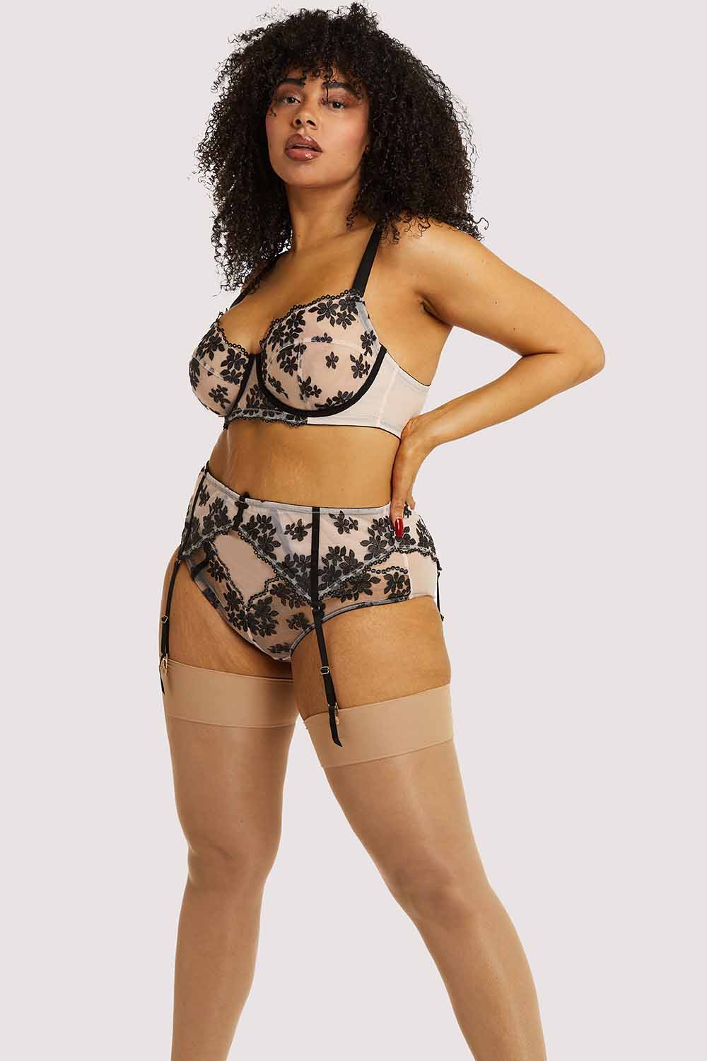 Evie Black & Peach Suspender - Image 2