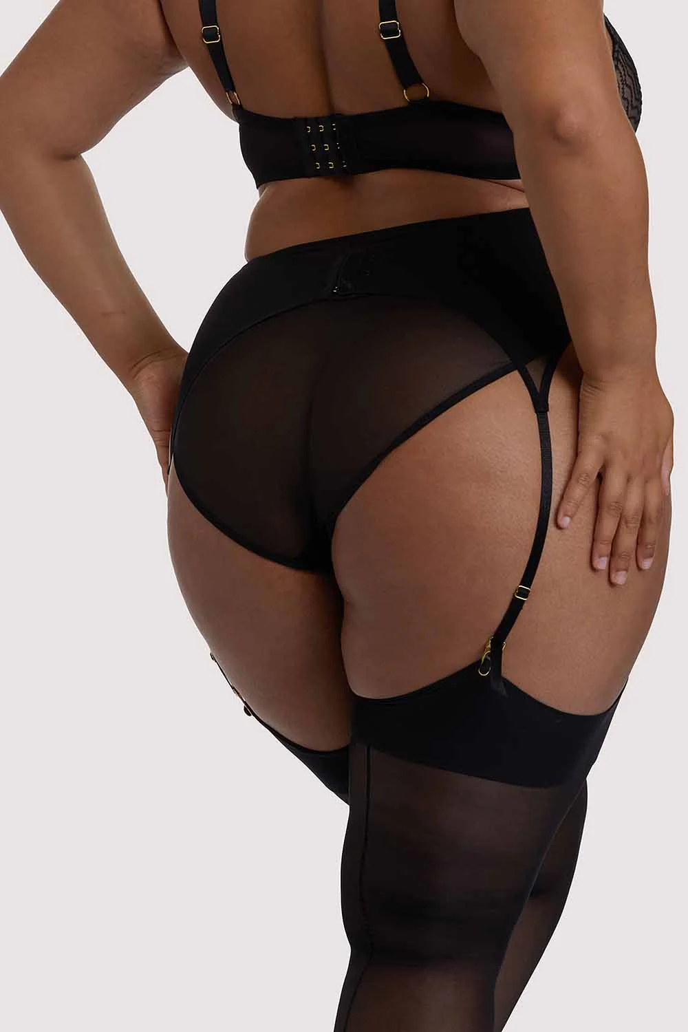 Brianna Black Mesh Suspender - Image 2