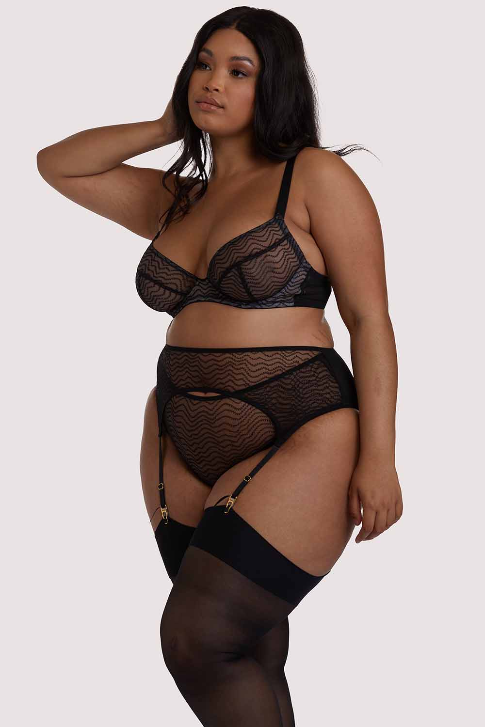 Brianna Black Mesh Suspender - Image 5