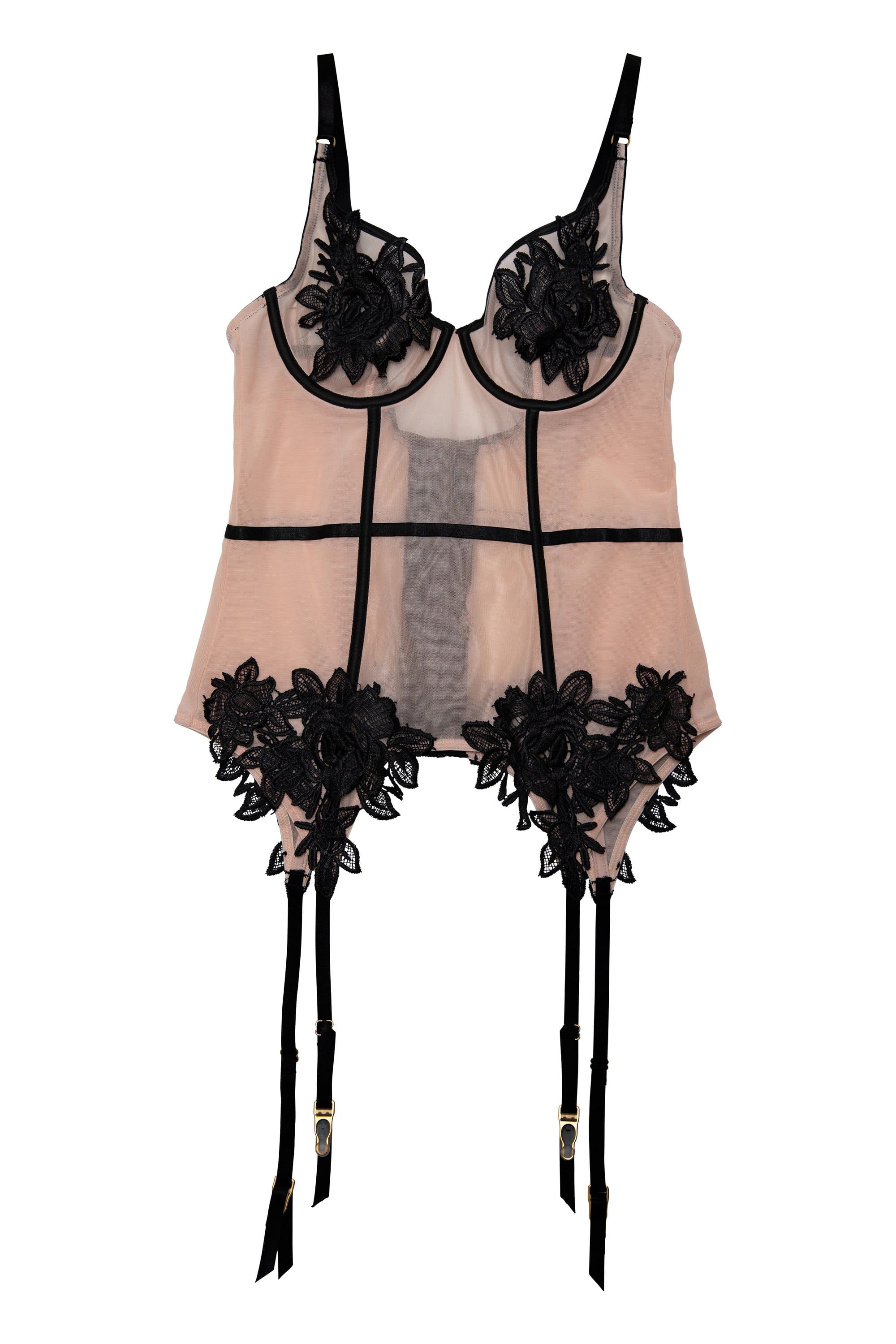 Brooke Black Applique Basque - Image 5