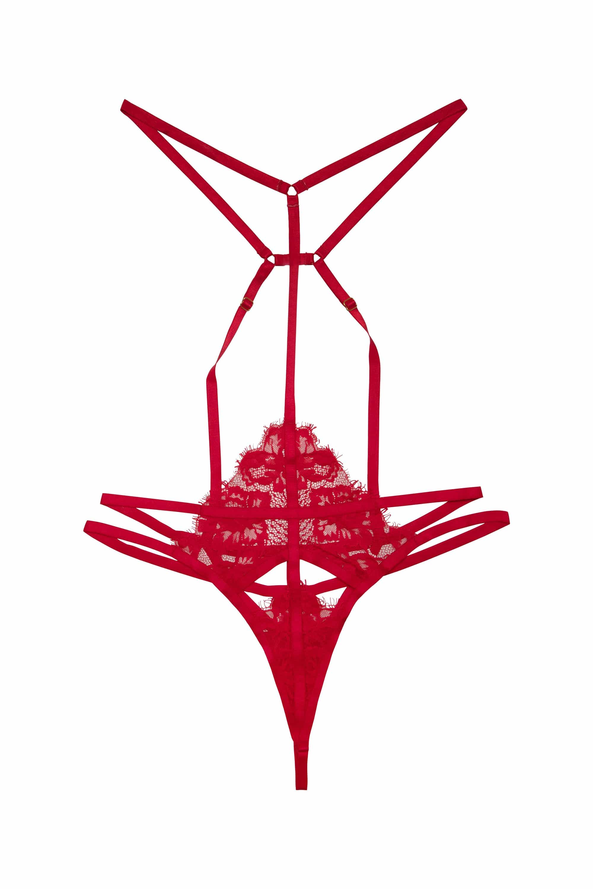 Cherry Red Lace and Strap Harness Brief - Image 6