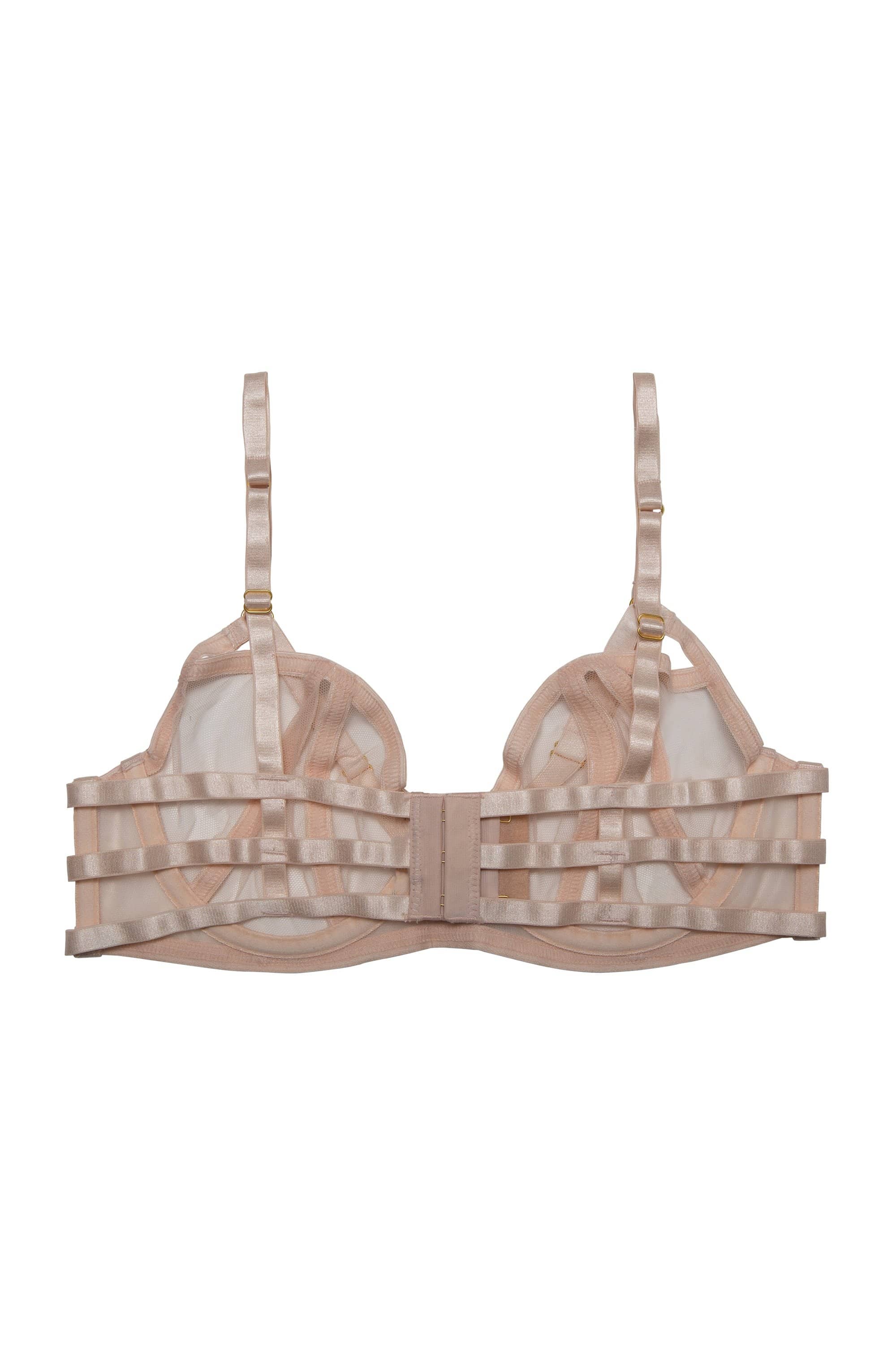 Hustler Arielle Peach Mesh Bra with Open Strap Back - Image 4