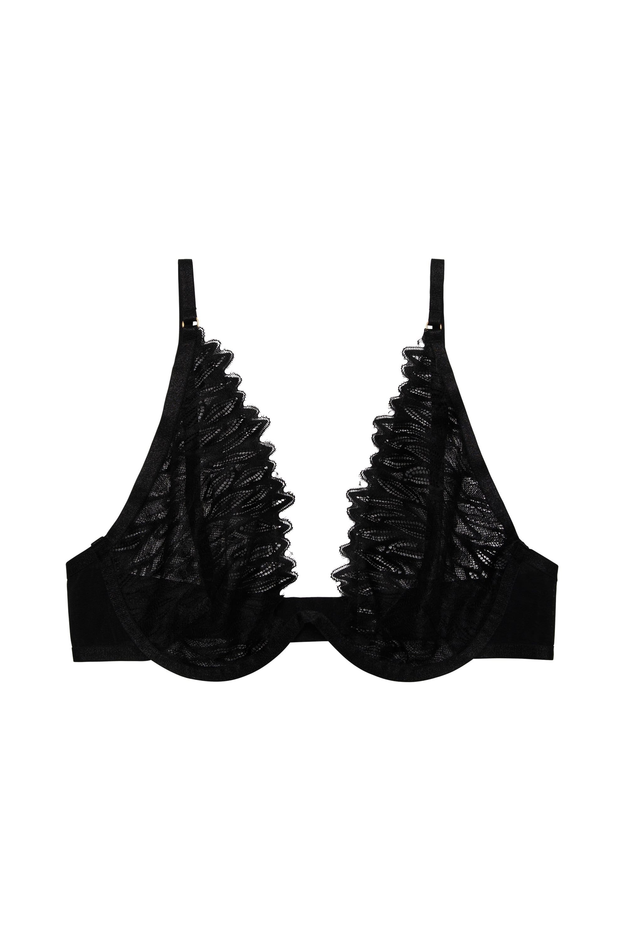 Margot Black High Apex With Wire Lace Bra - Image 2