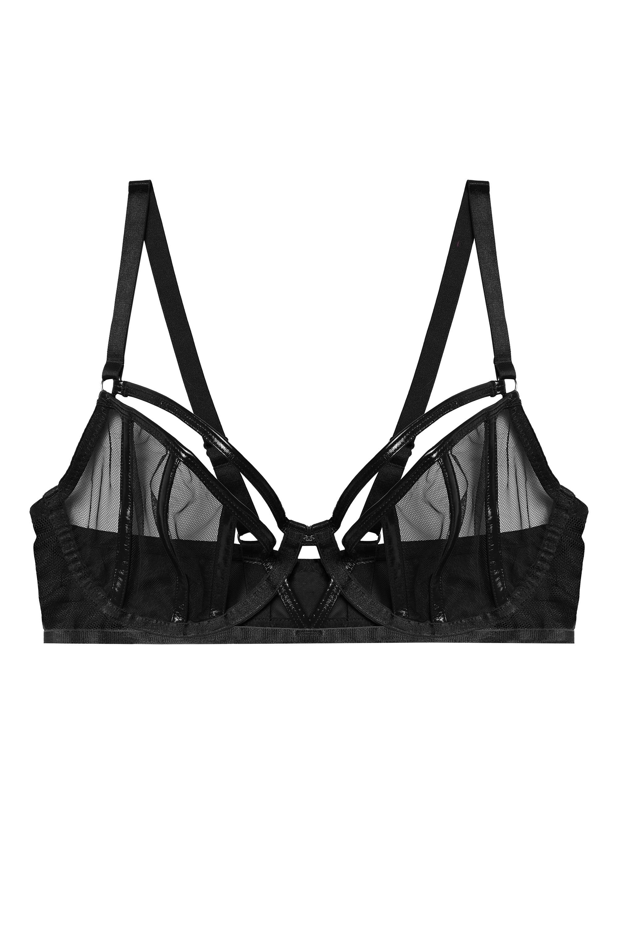 Hustler Kelly Black PVC Panelled Bra - Image 10