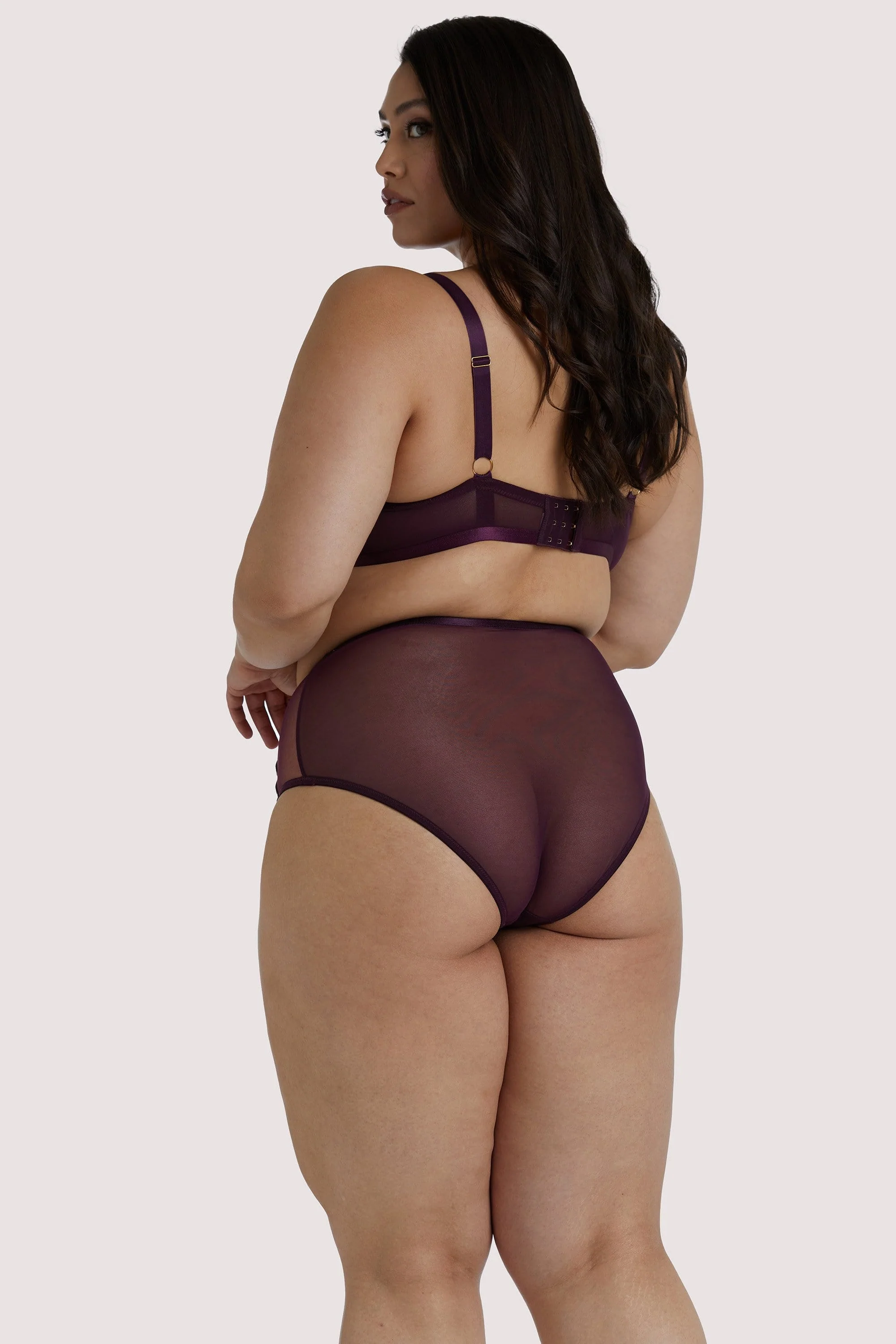Kelly Wine PVC Panelled Bra - Image 10