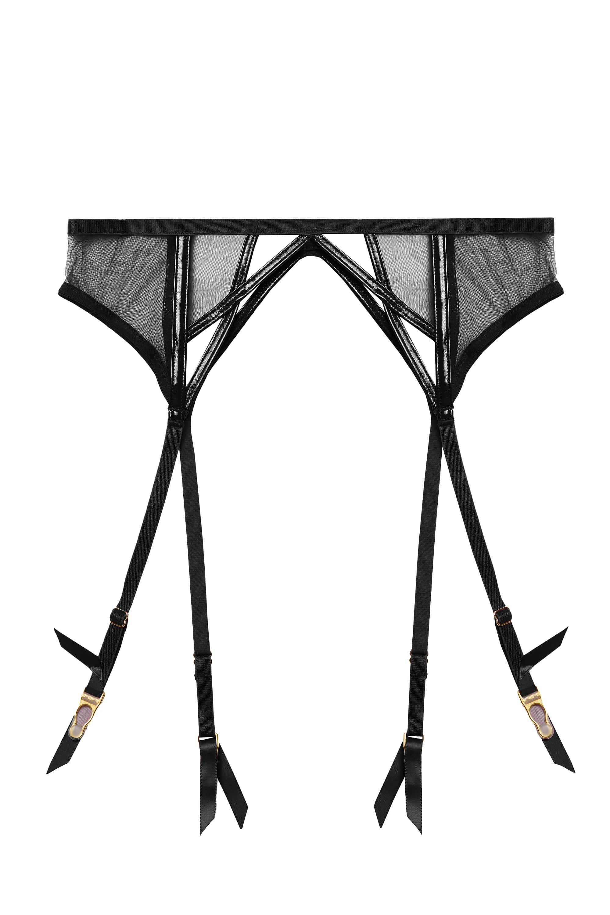 Hustler Kelly Black PVC Cut Out Suspender - Image 9
