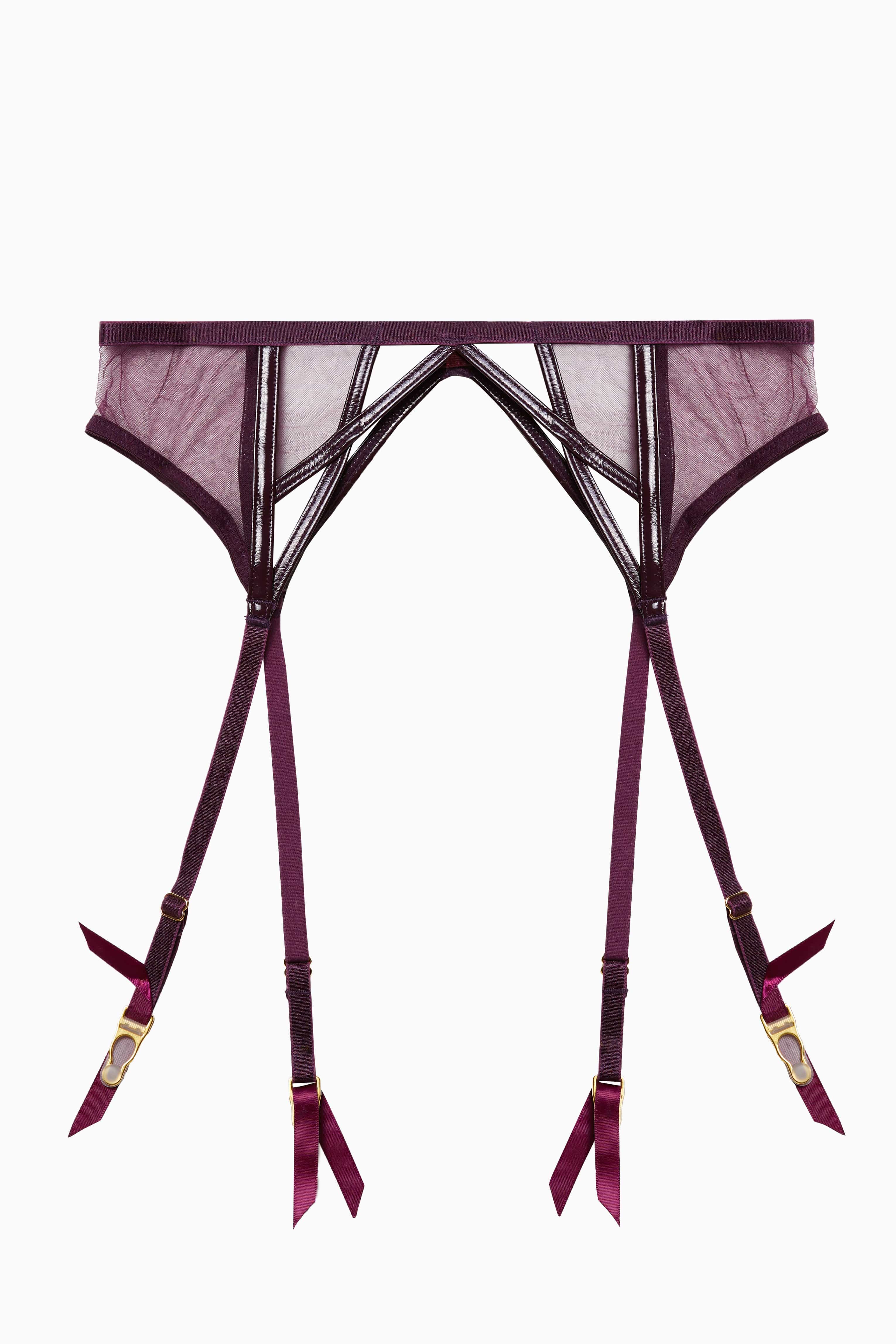 Kelly Wine PVC Cut Out Suspender - Image 5