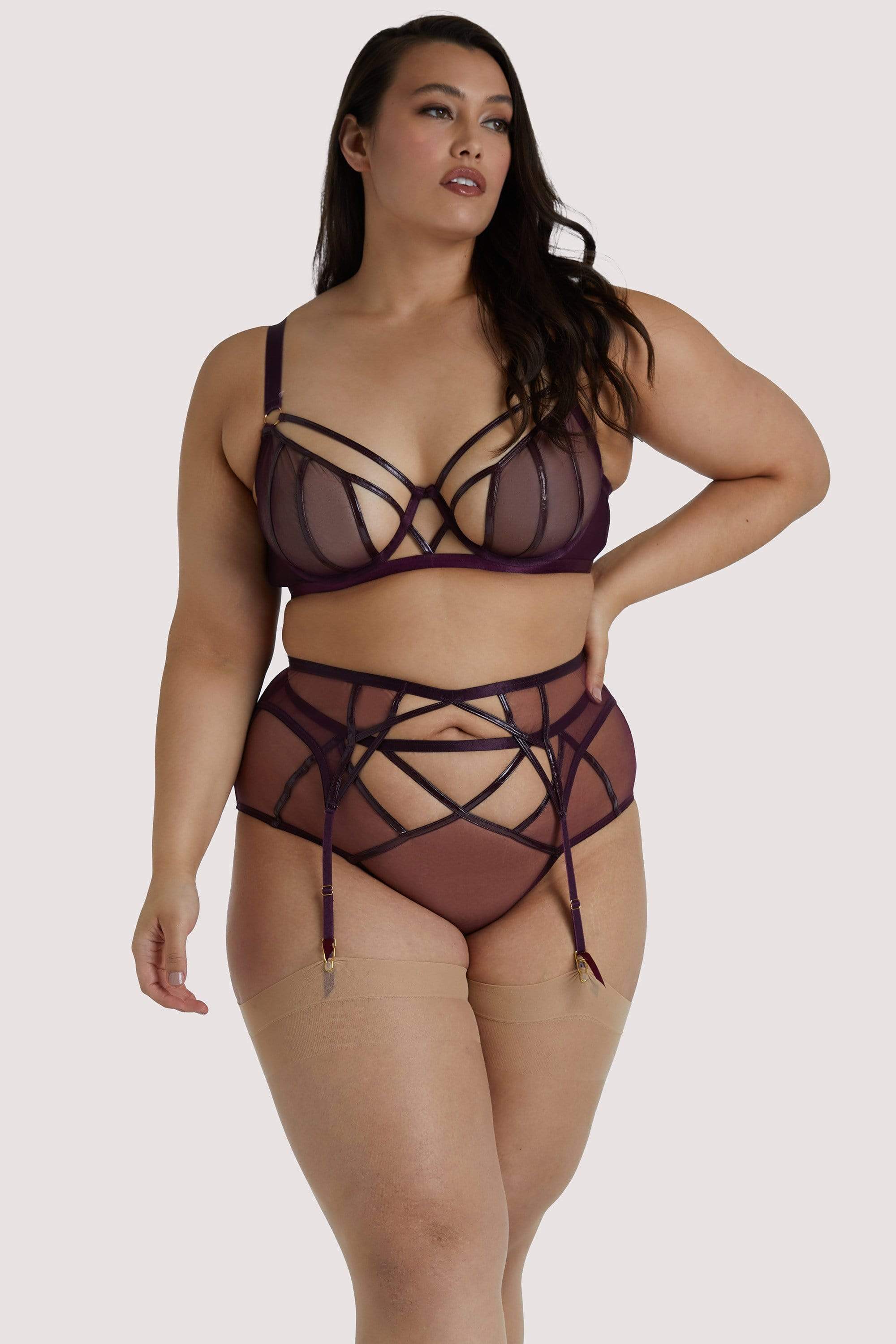 Kelly Wine PVC Cut Out Suspender - Image 7