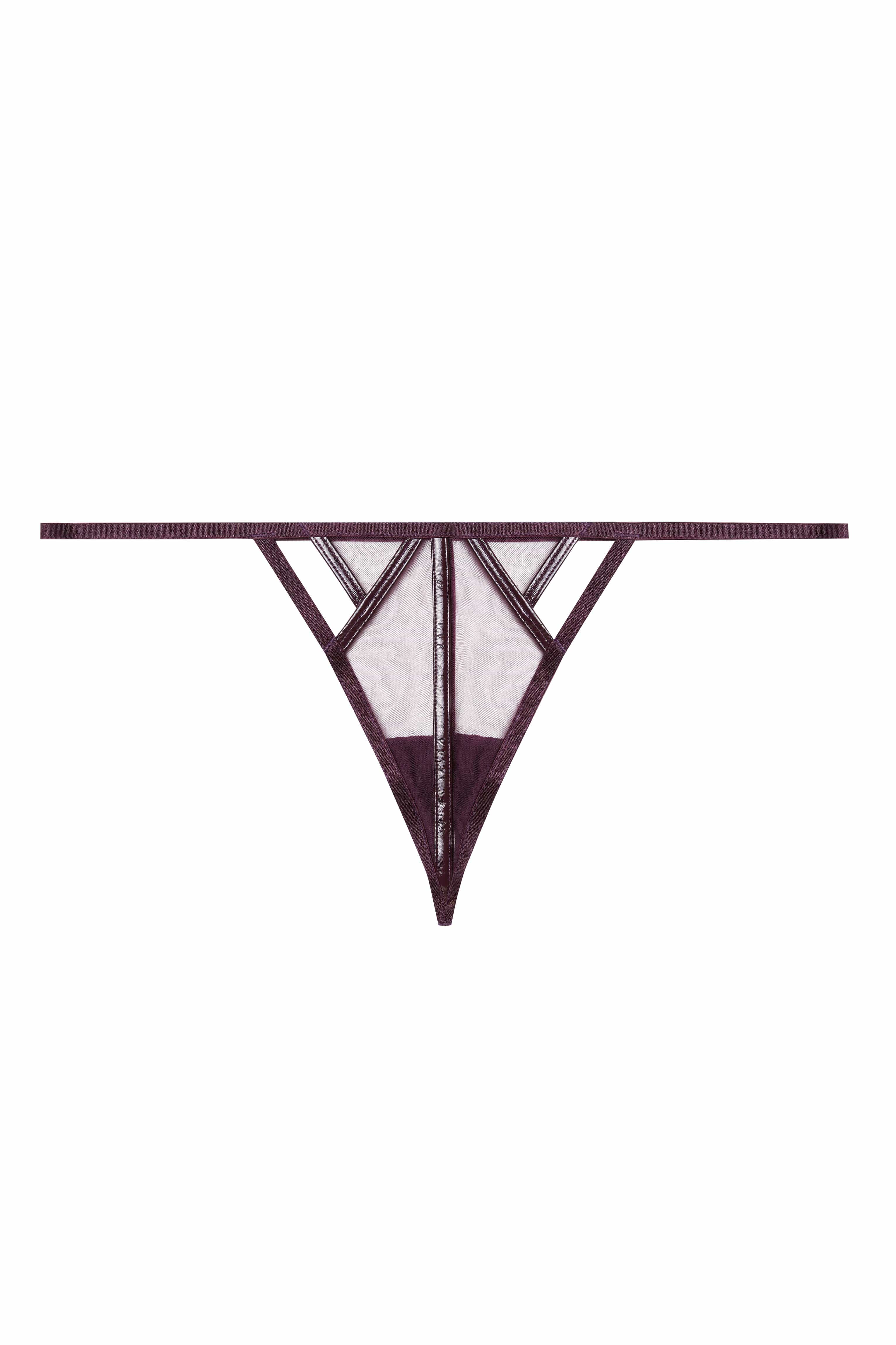 Kelly Wine PVC Cut Out Thong - Image 5