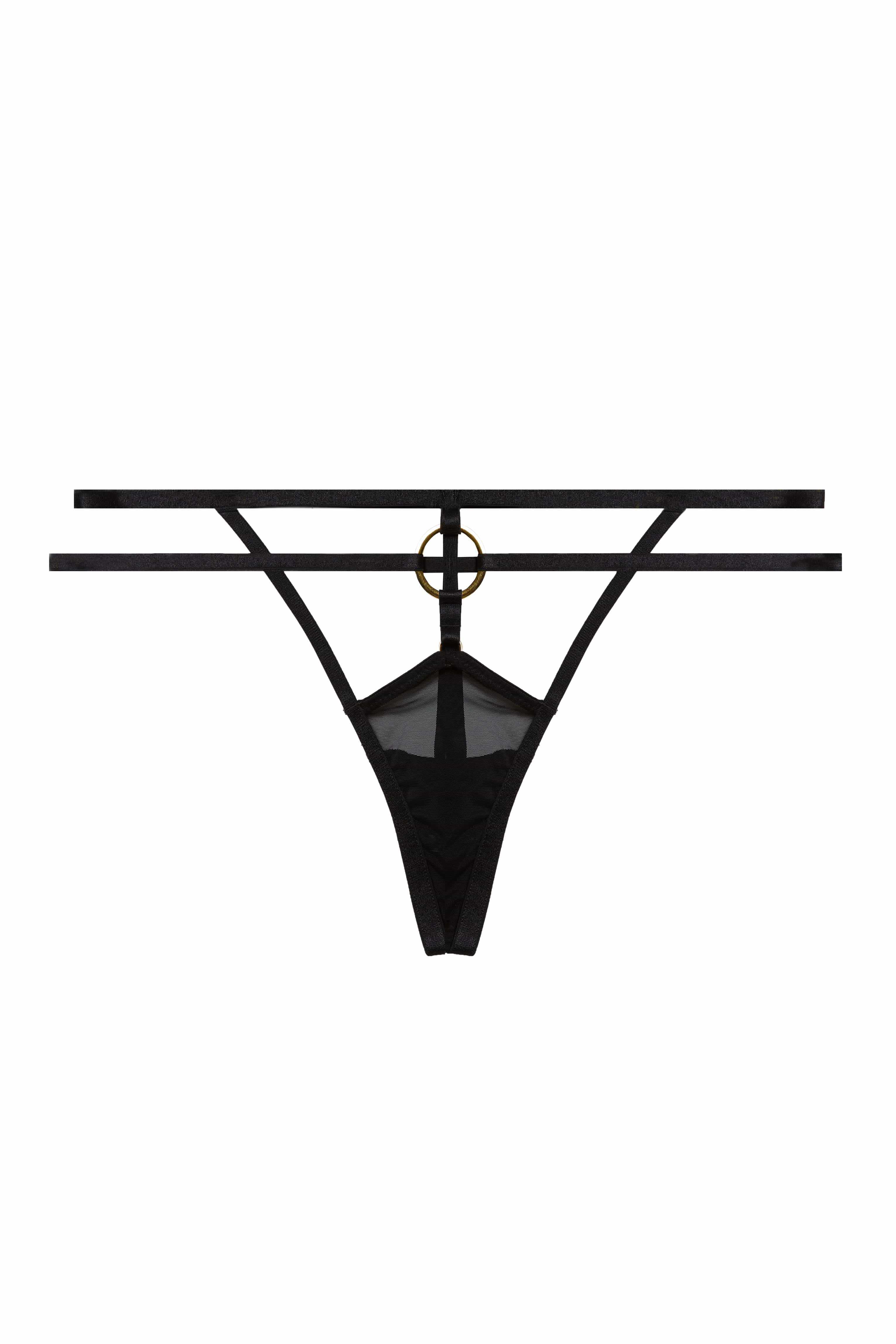 Black Sierra Gold Ring Thong - Image 4