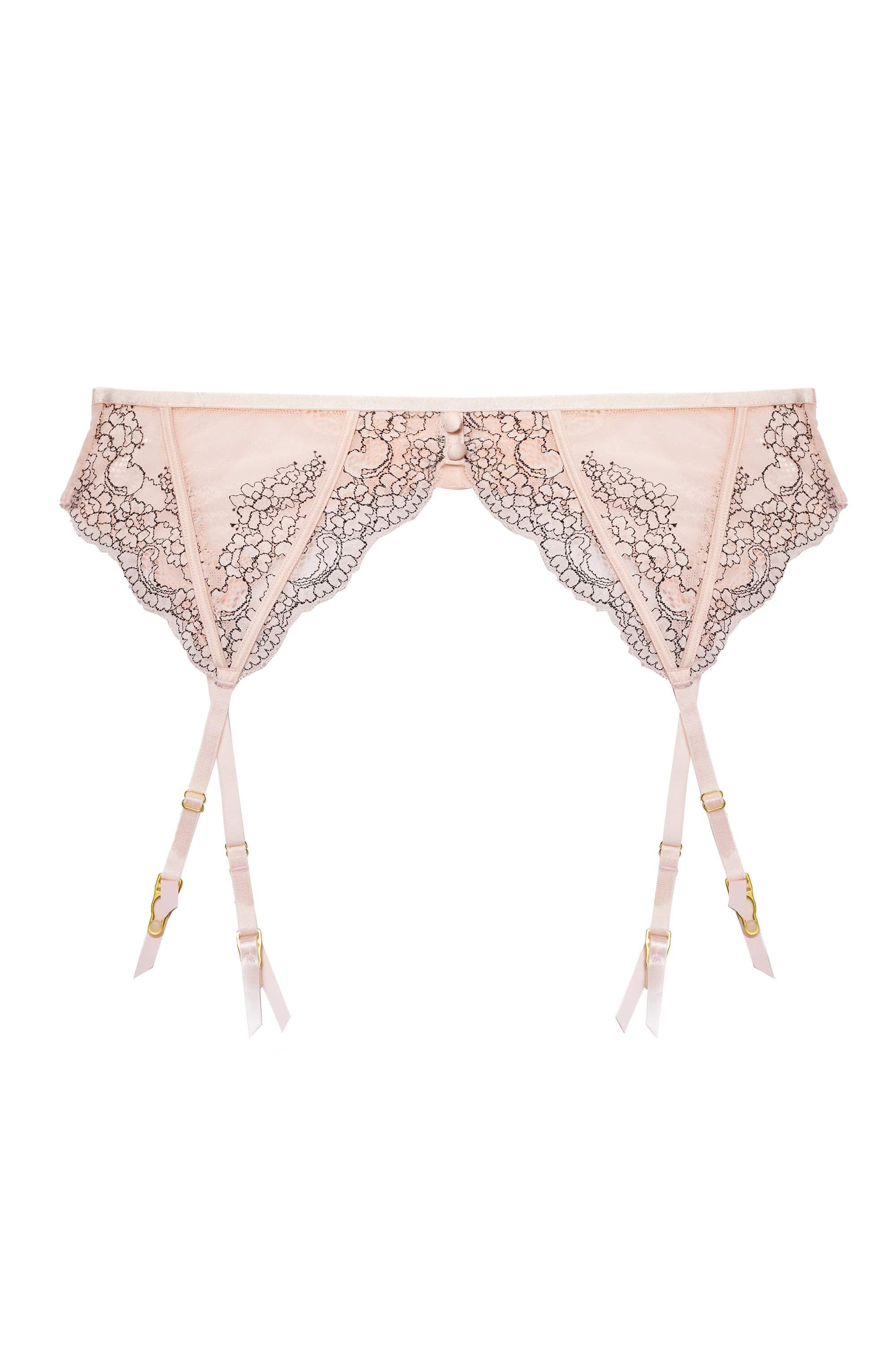 Jenny Graphic Lace Blush Suspender Belt - Image 4
