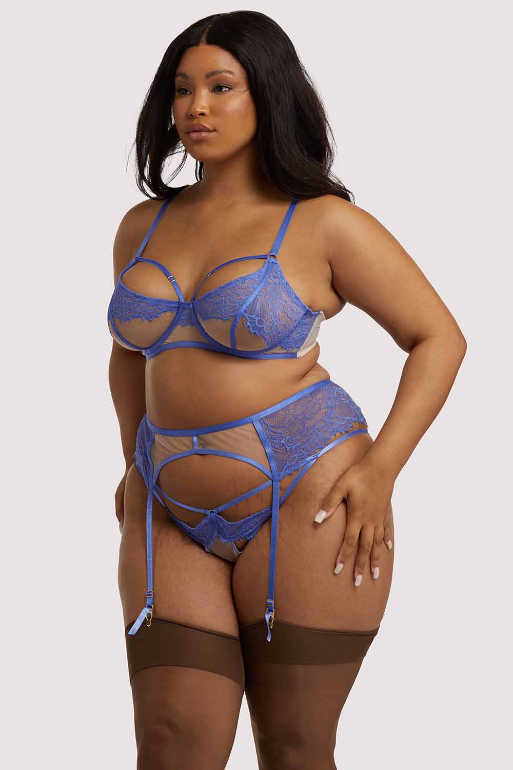 Mya Blue Lace Suspender - Image 4