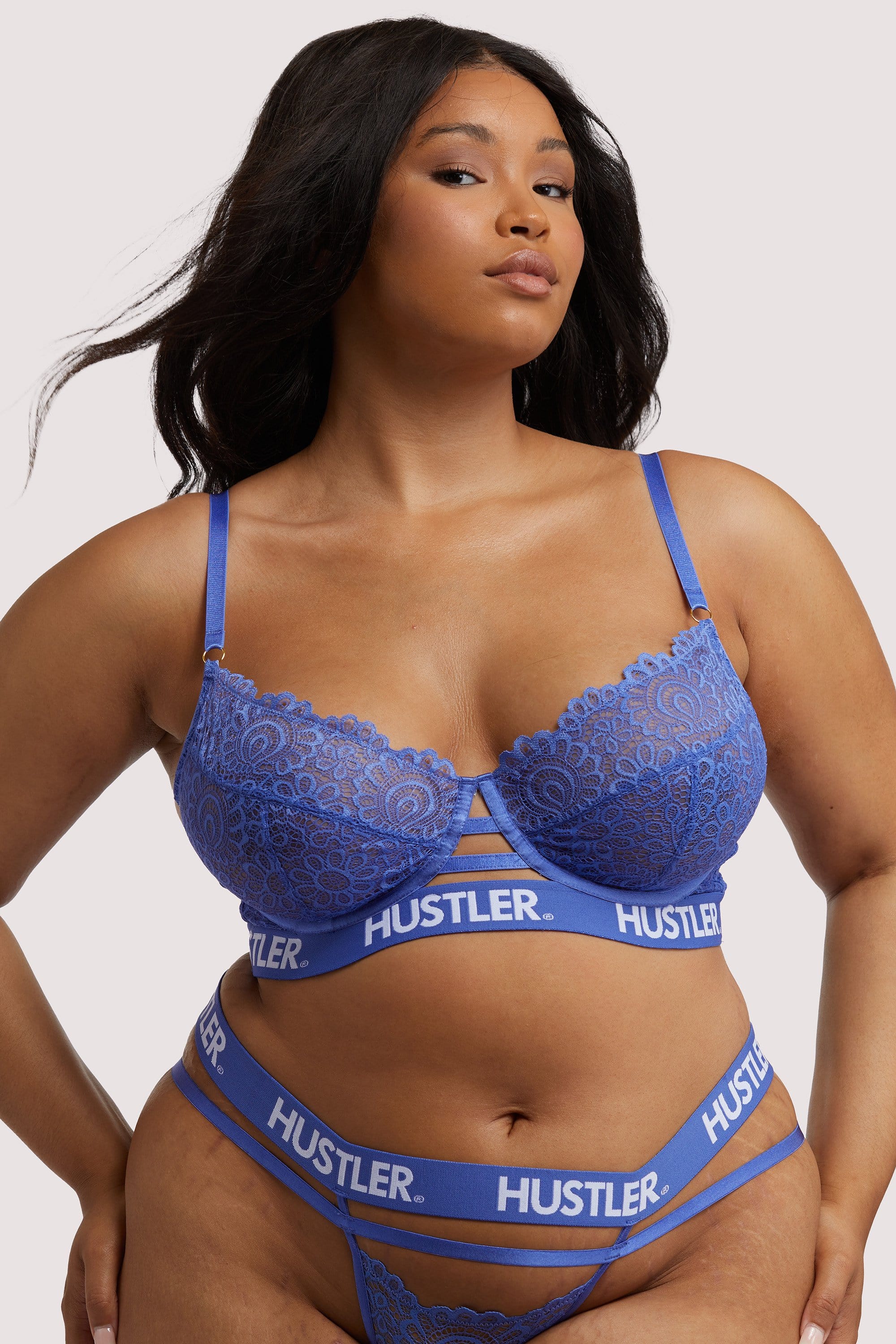 Branded Lace Blue Bra - Image 4