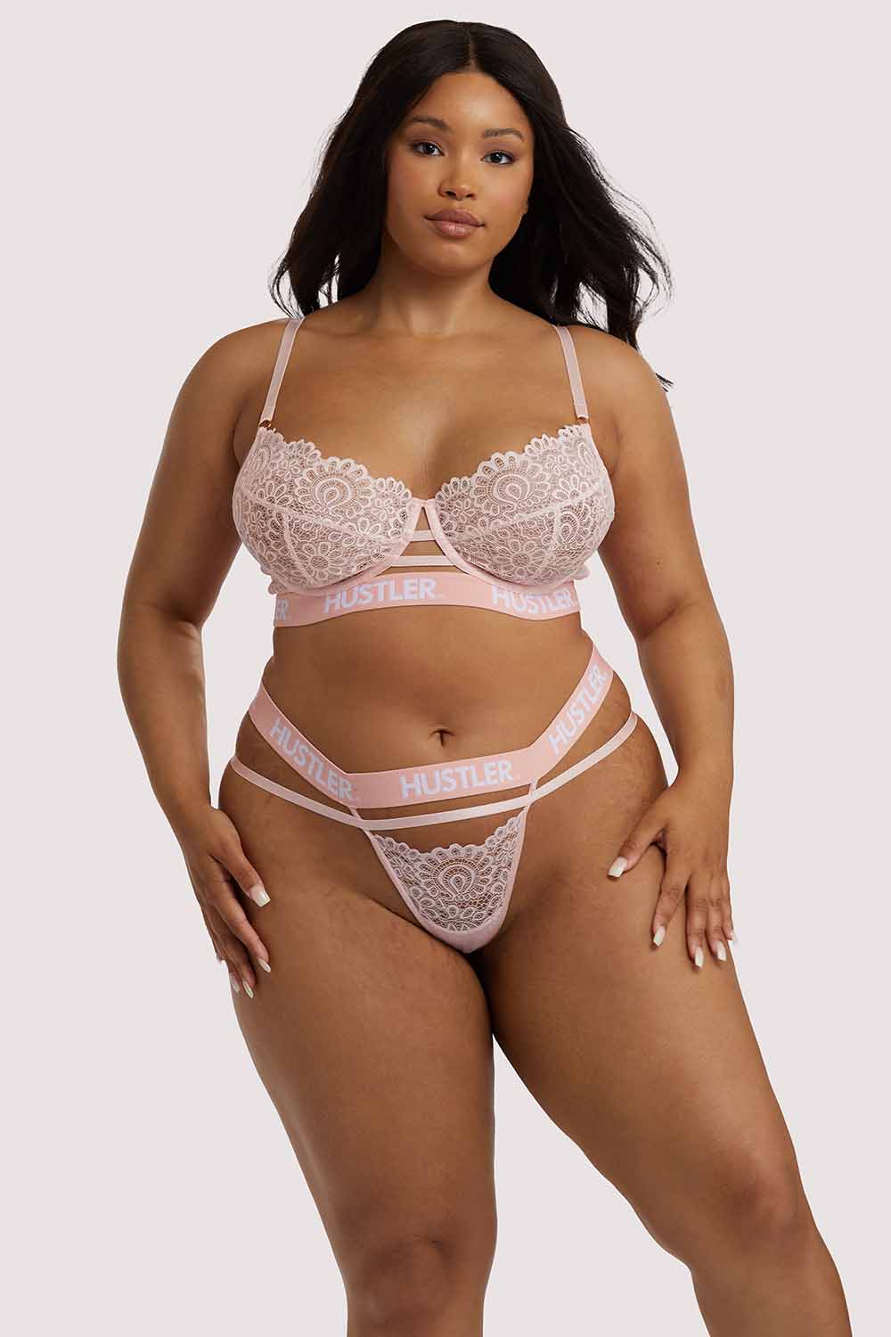 Branded Lace Bra Baby pink - Image 6