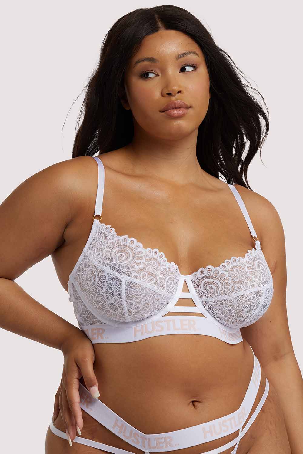 Branded Lace Bra White - Image 5