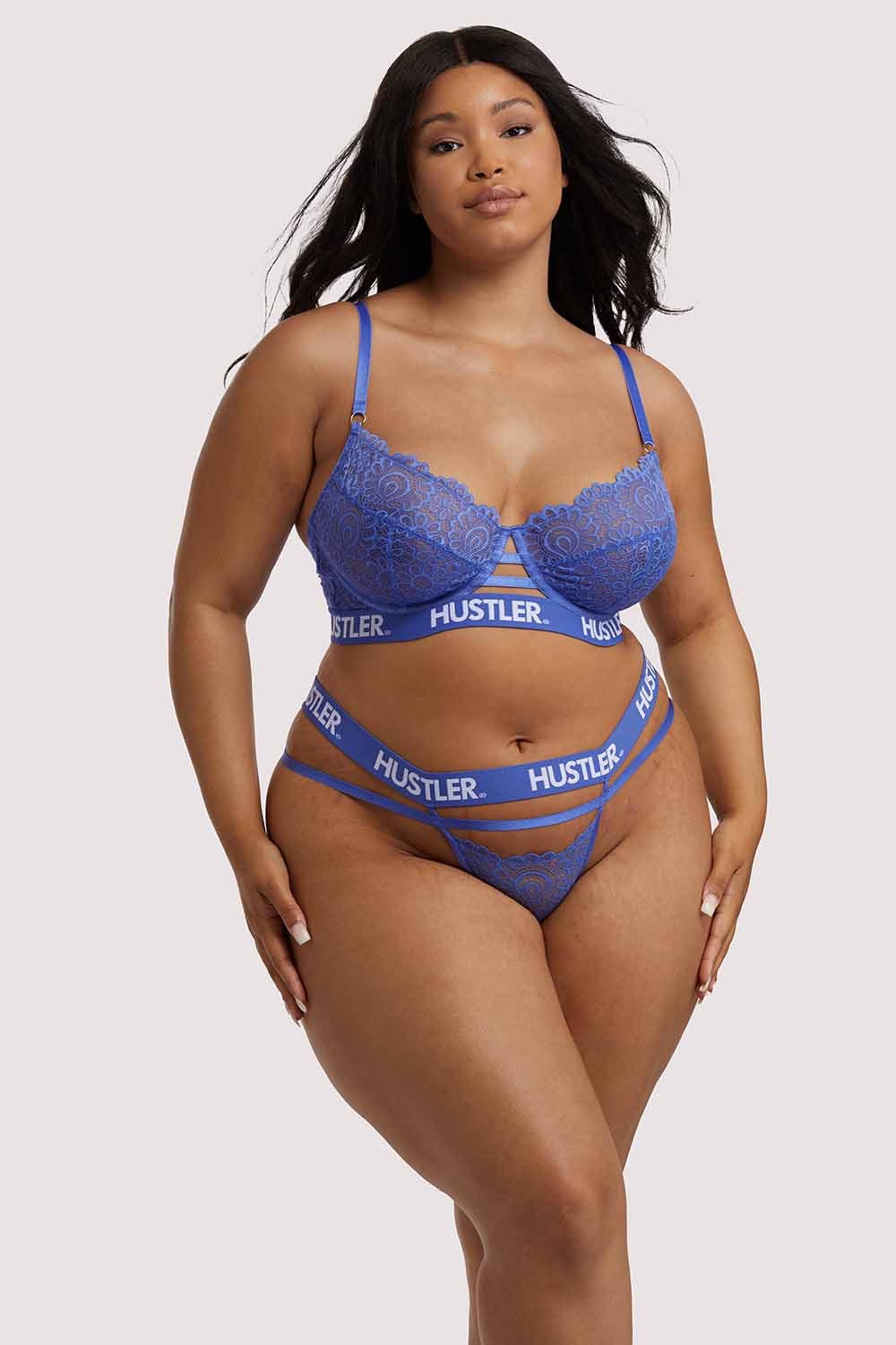 Branded Lace Thong Blue - Image 8