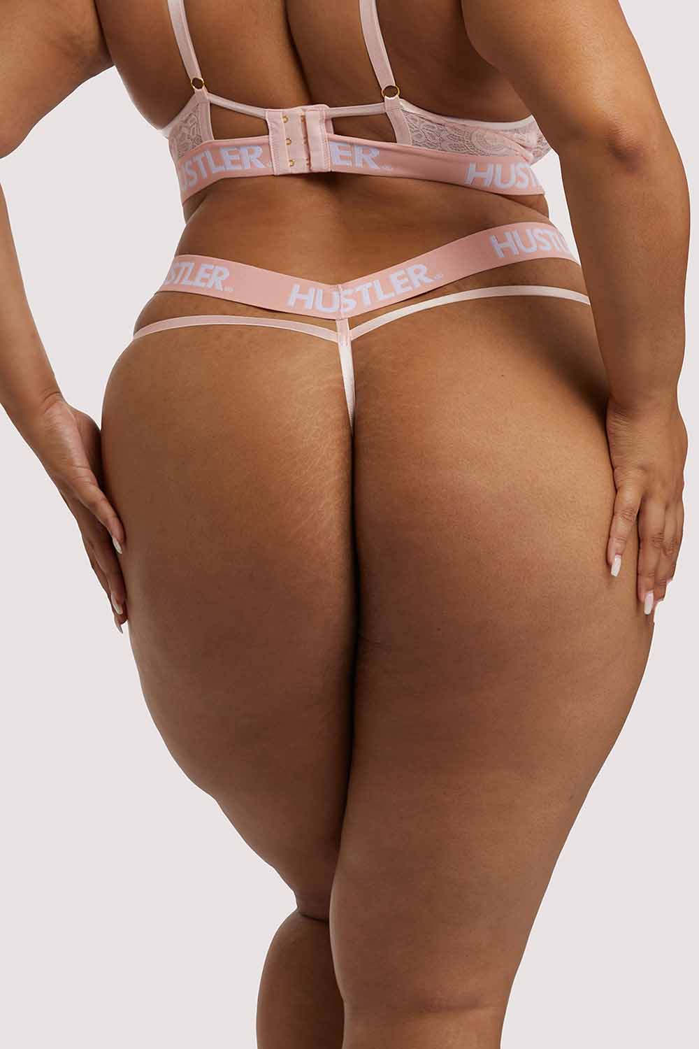 Branded Lace Thong Baby pink - Image 7