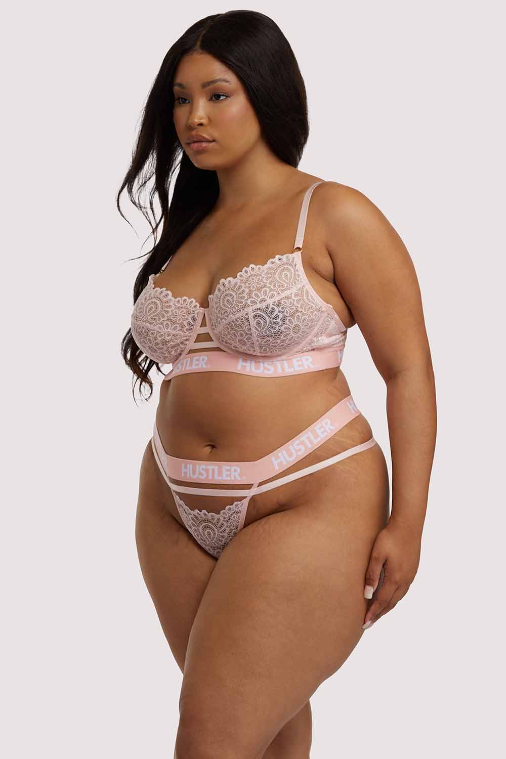 Branded Lace Thong Baby pink - Image 9