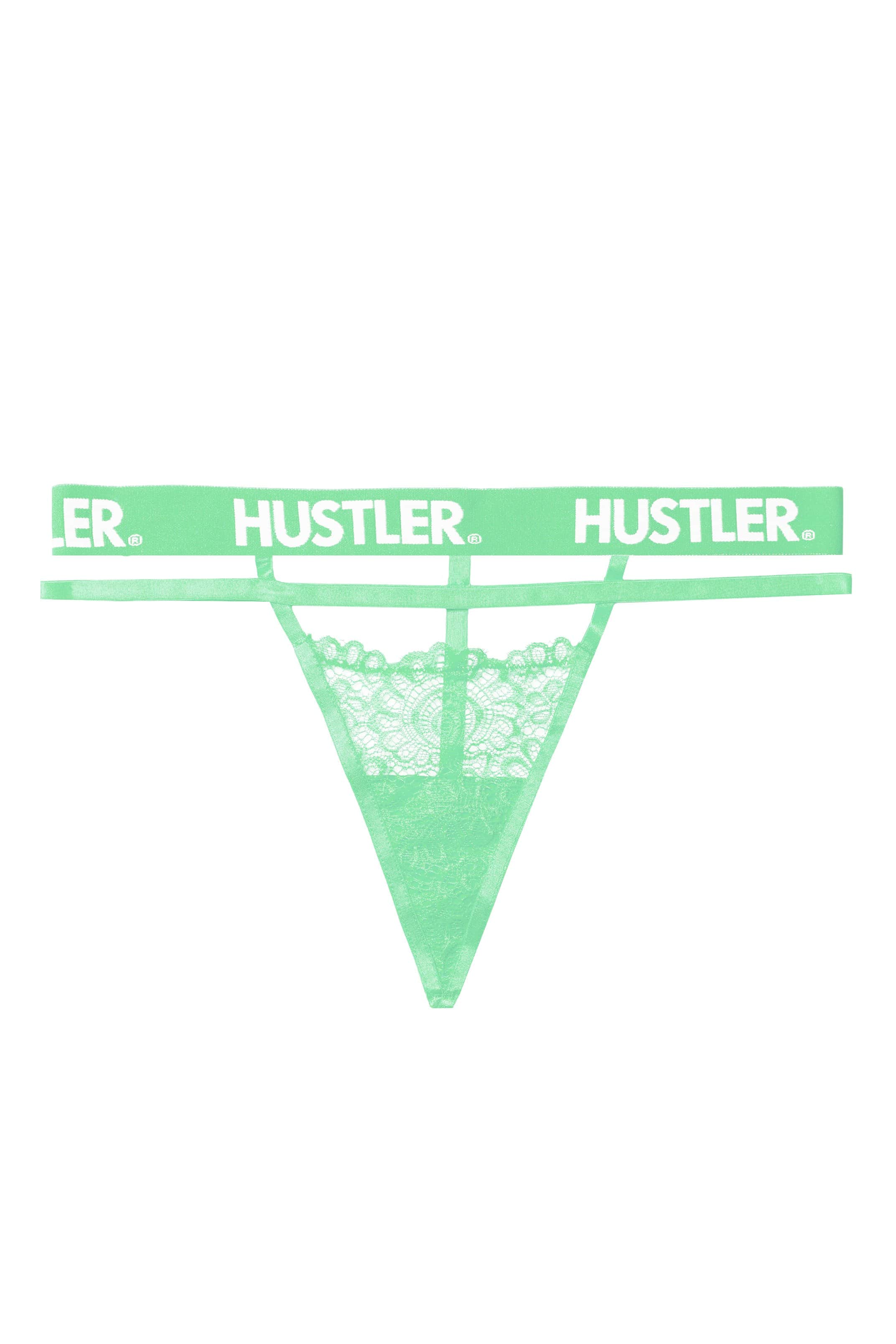 Branded Mint Lace Thong - Image 2