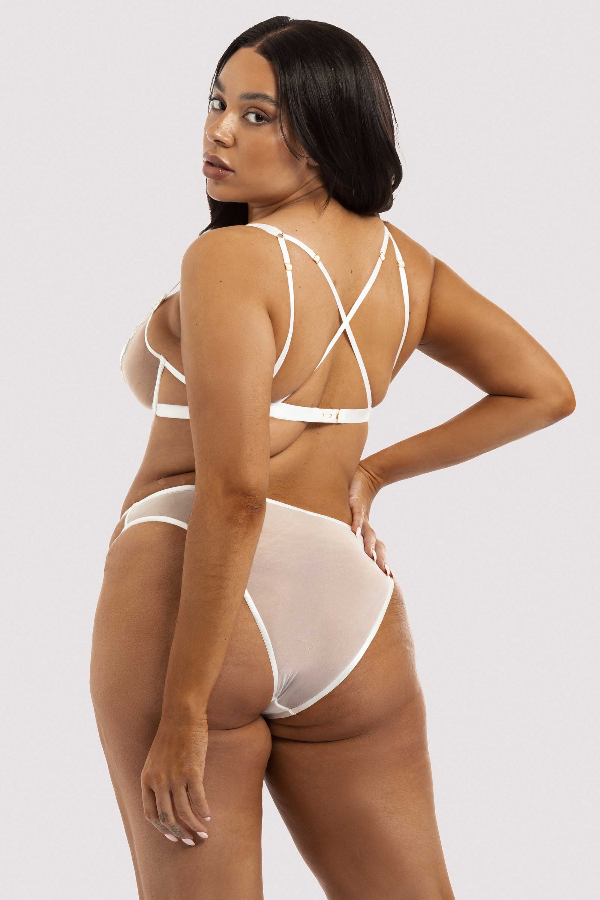 Esther White Lace Applique Brief - Image 7