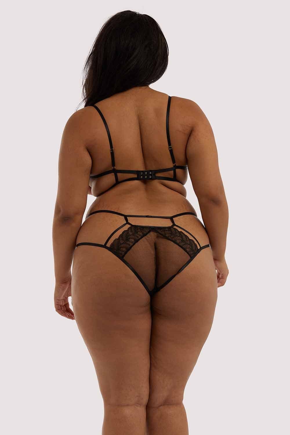 Hustler Tilly Black Caged Embroidery Bra - Image 5