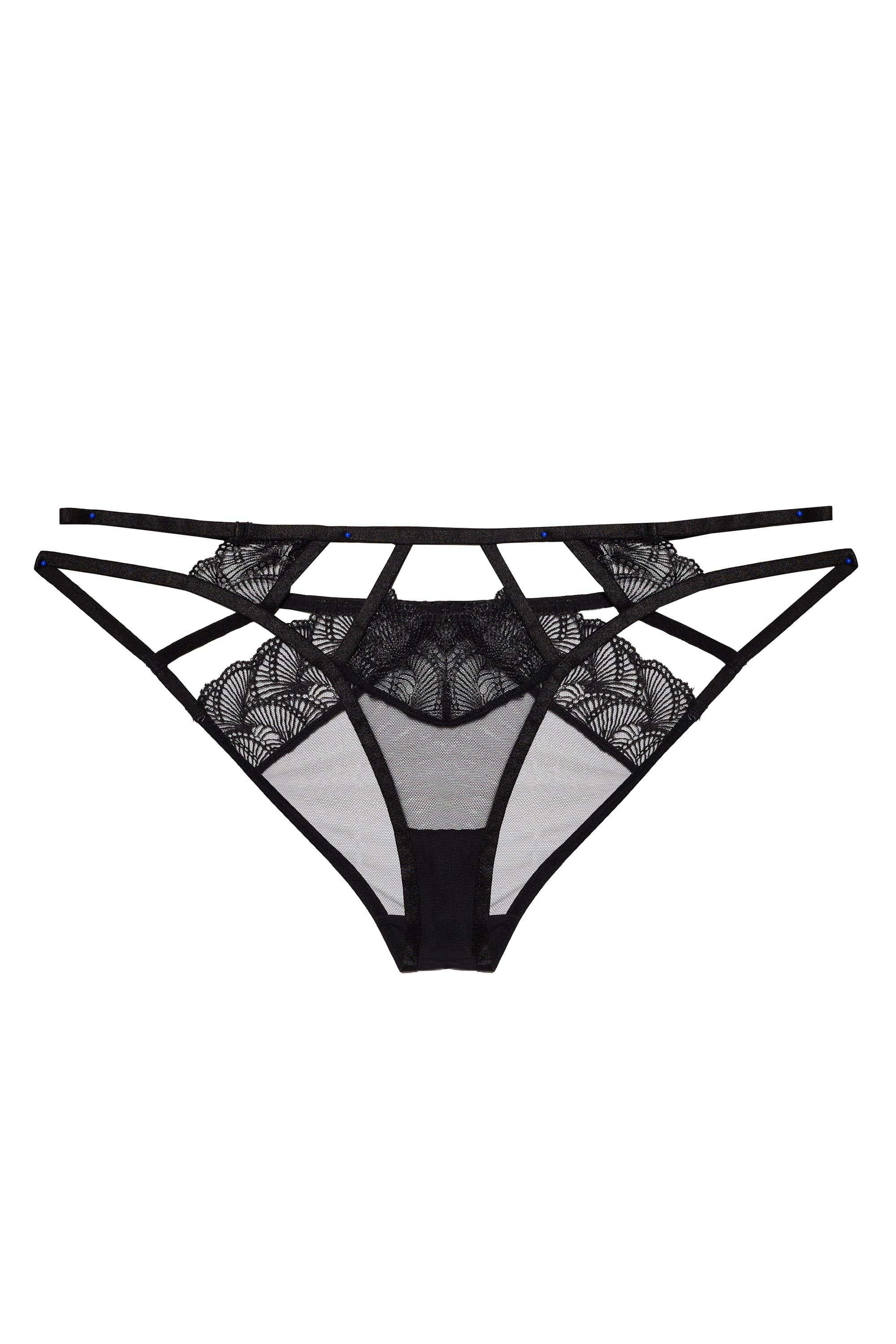 Hustler Tilly Black Caged Embroidery Brief - Image 10