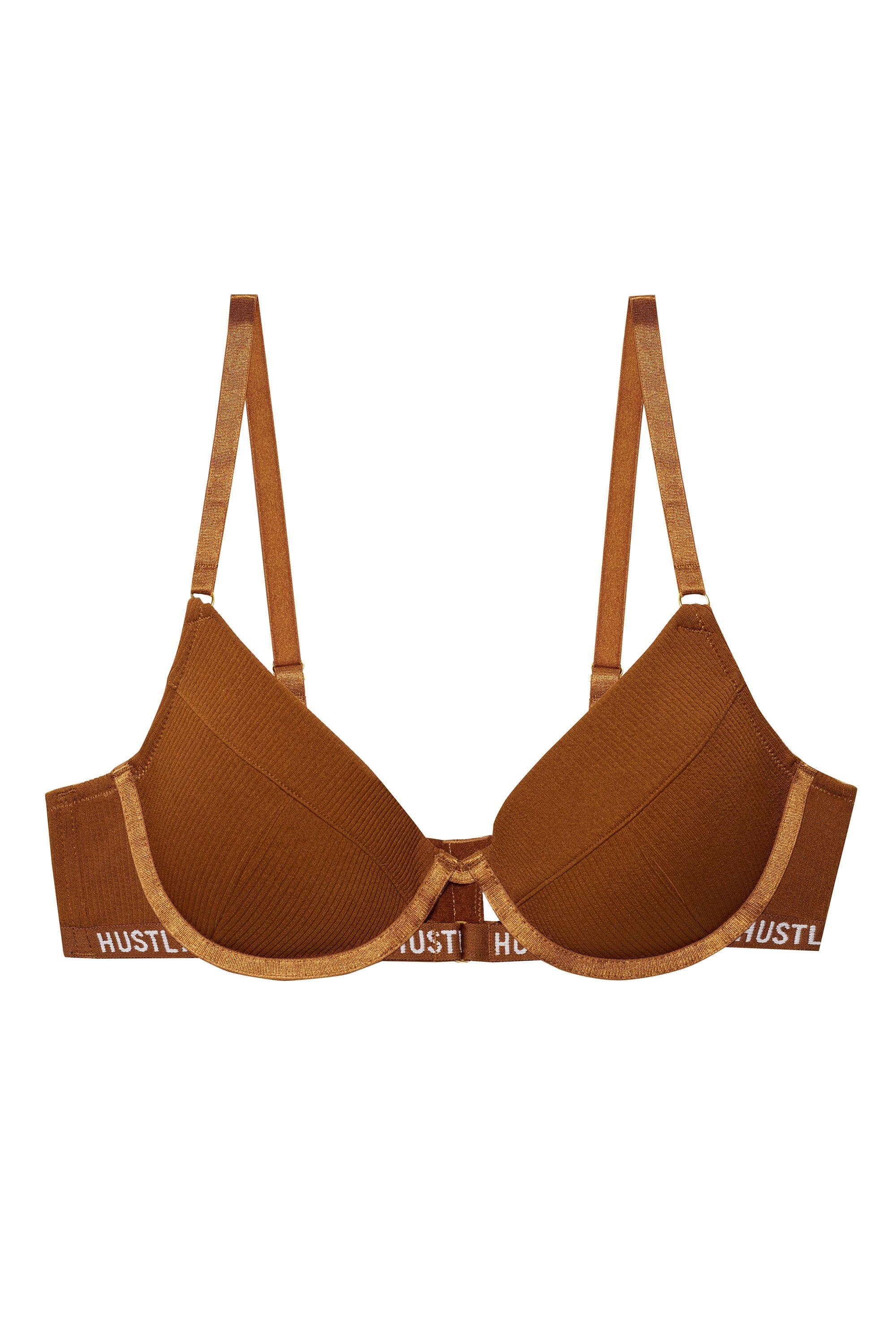 Hustler Branded Ribbed Chocolate Bra - Image 10