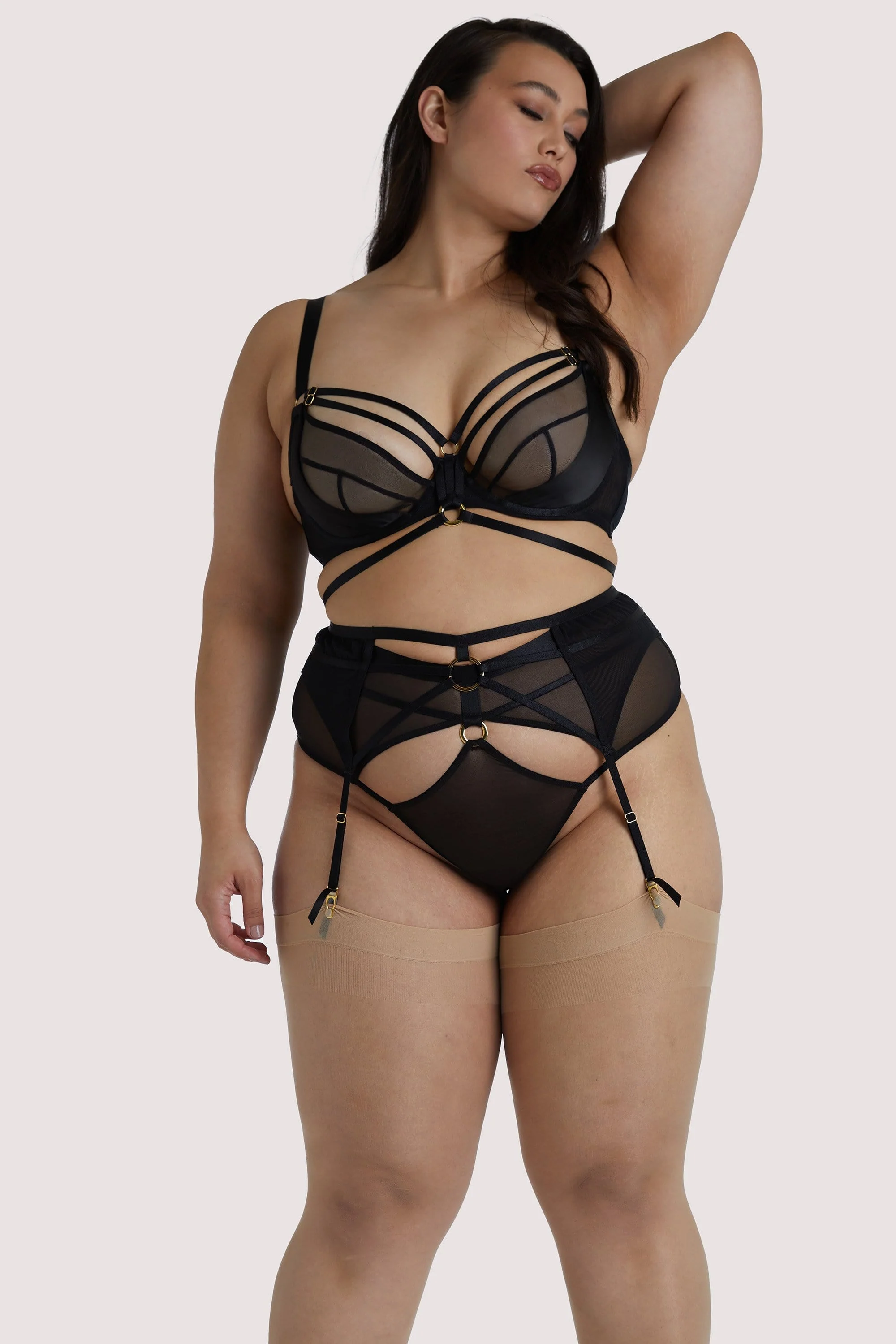 Black Sierra Gold Ring Curve Thong - Image 4