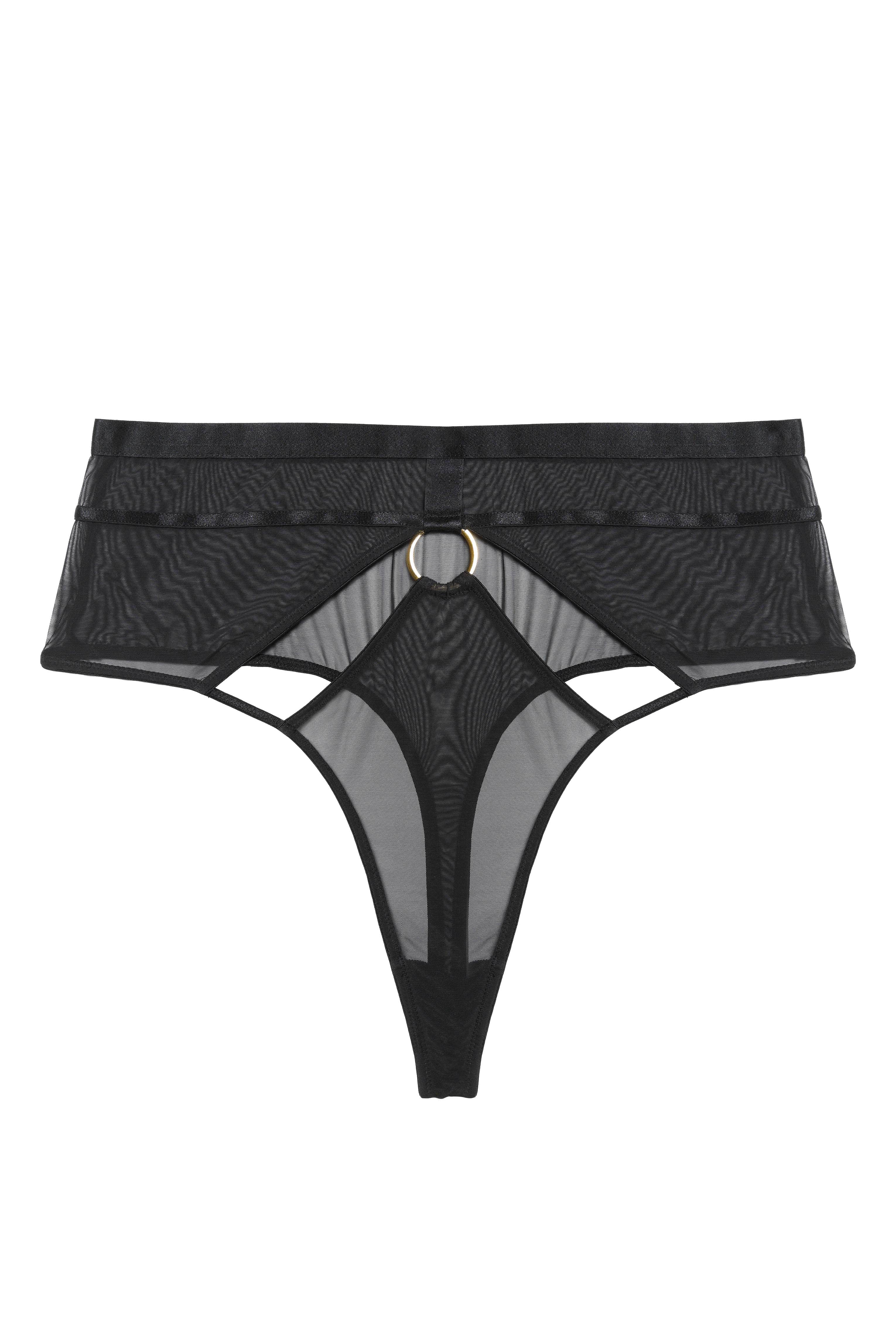 Black Sierra Gold Ring Curve Thong - Image 5