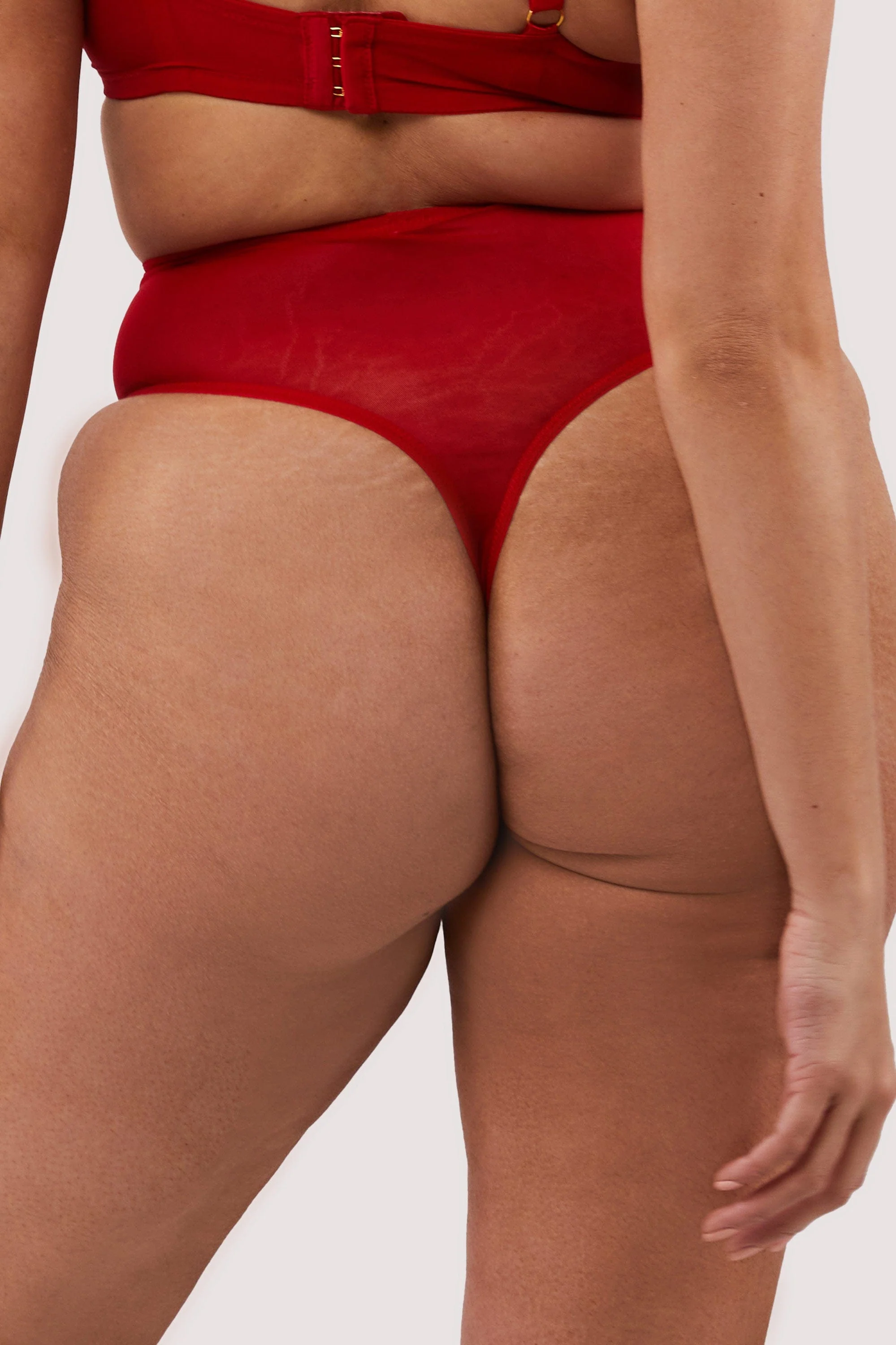 Maxine Red PVC High Waist Curve Brief - Image 3