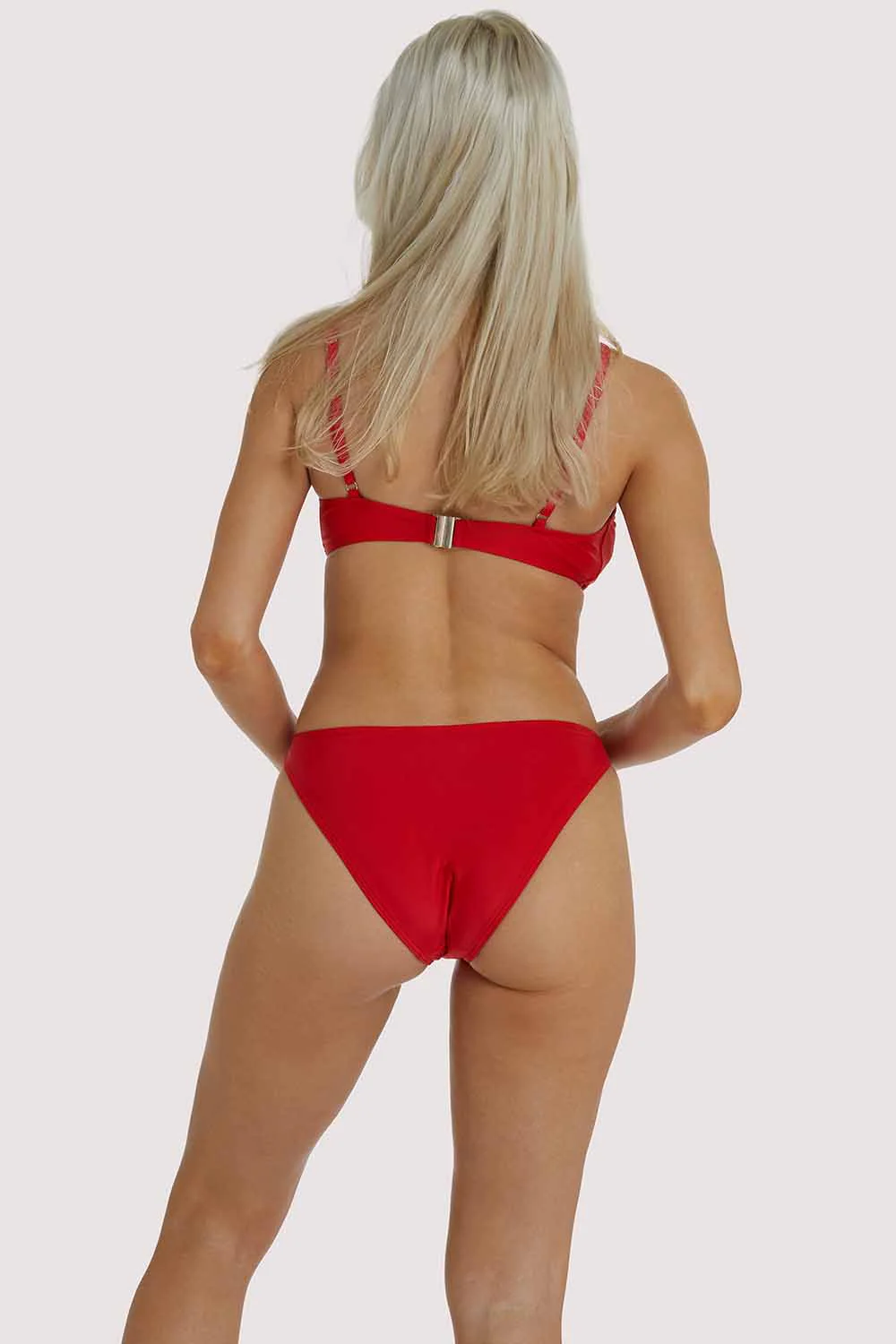 Red Wrap Cut Out Swimsuit - Image 4